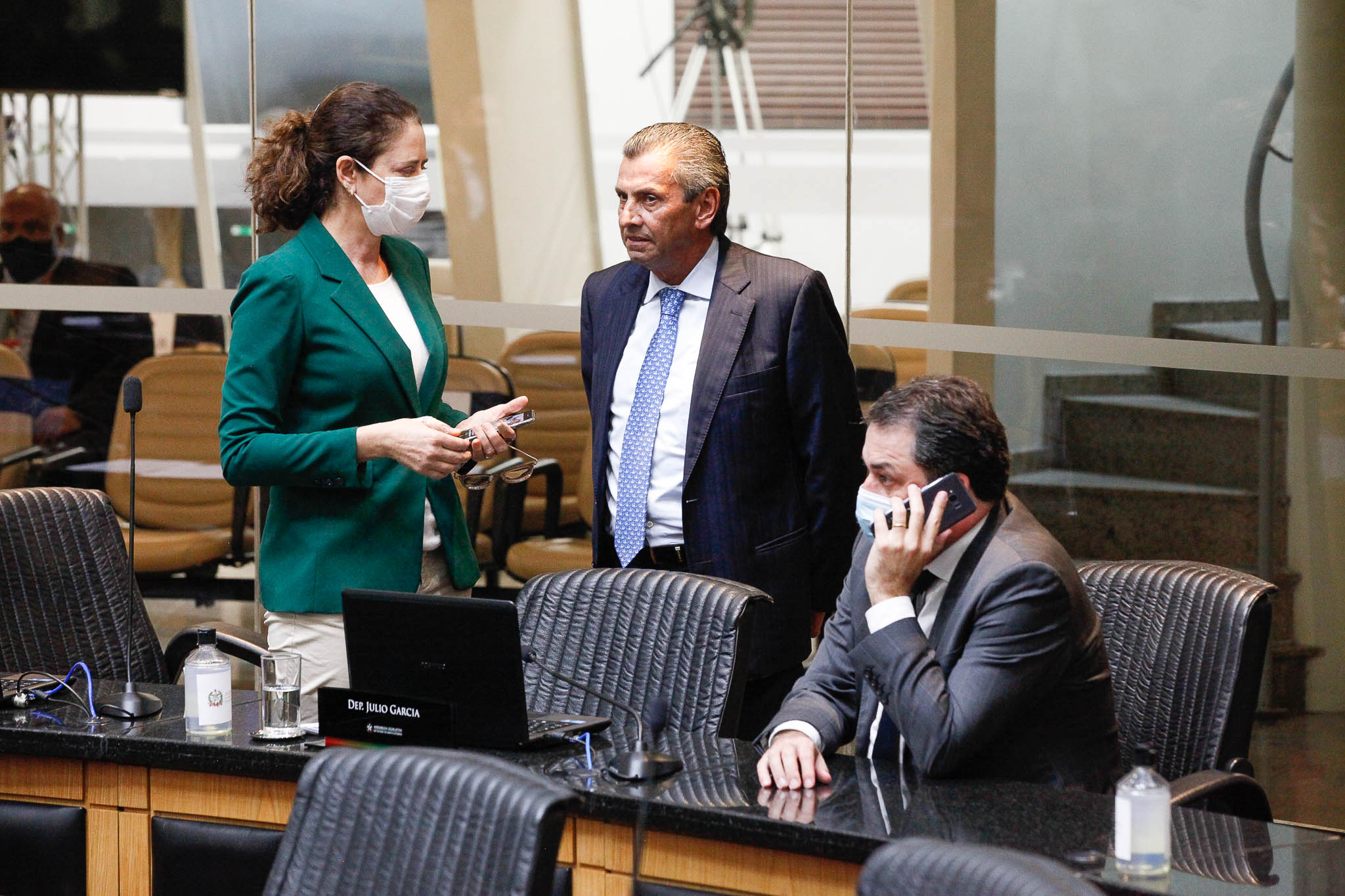 Deputada Marlene Fengler (PSD), Deputado Júlio Garcia (PSD), Deputado Rodrigo Minotto (PDT)