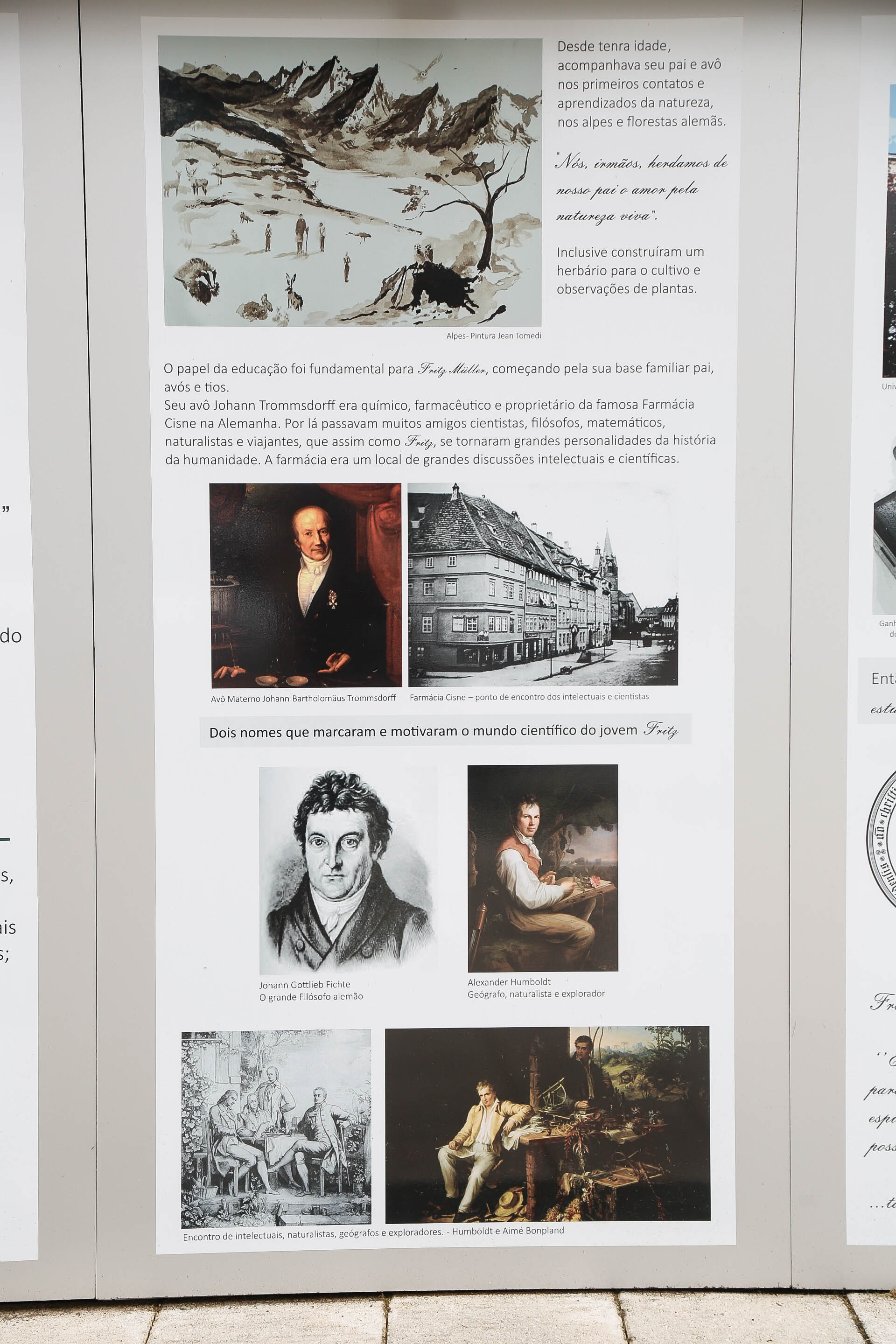 Galeria de Fritz Müller a Céu Aberto na Alameda Rio Branco/Blumenau