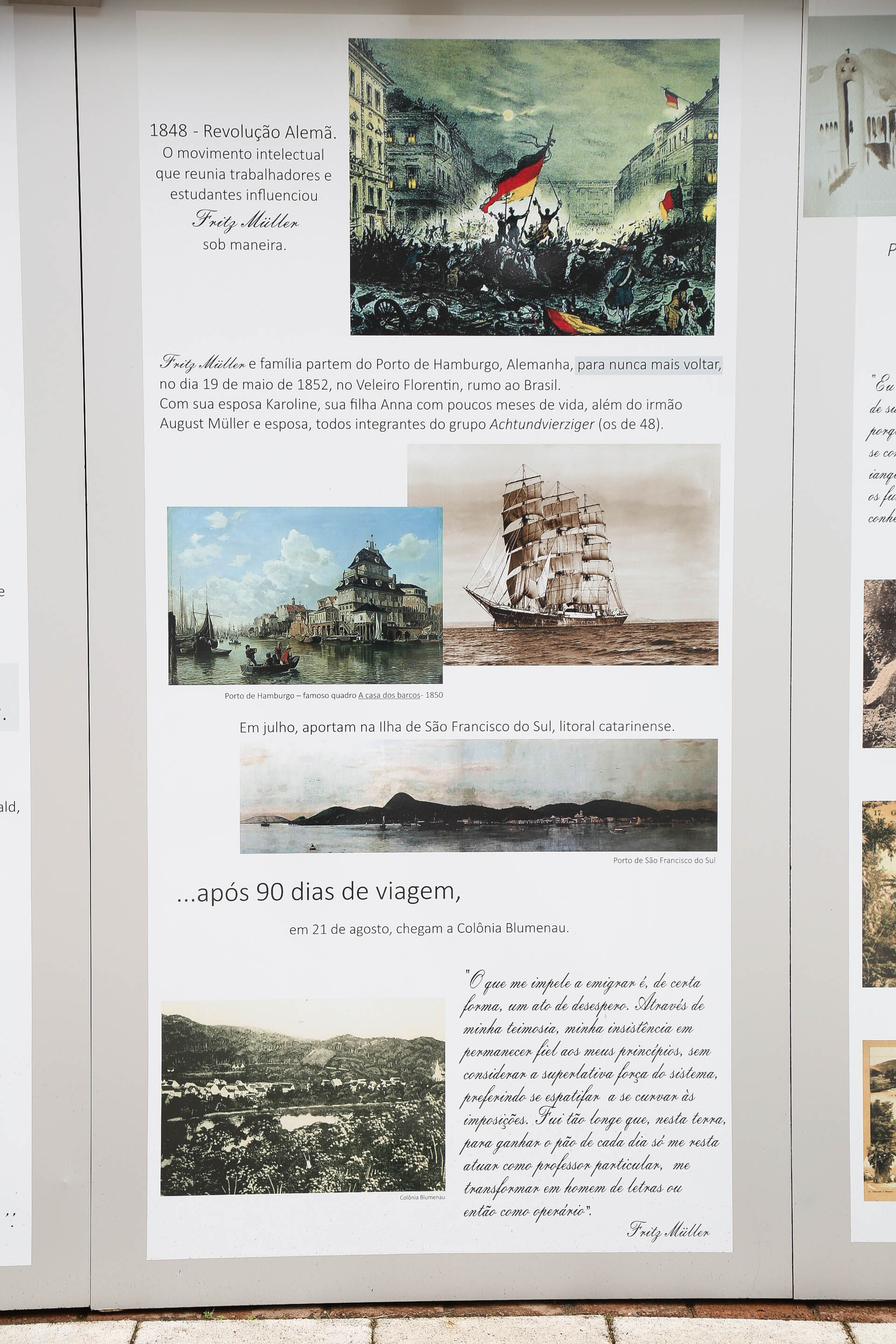 Galeria de Fritz Müller a Céu Aberto na Alameda Rio Branco/Blumenau