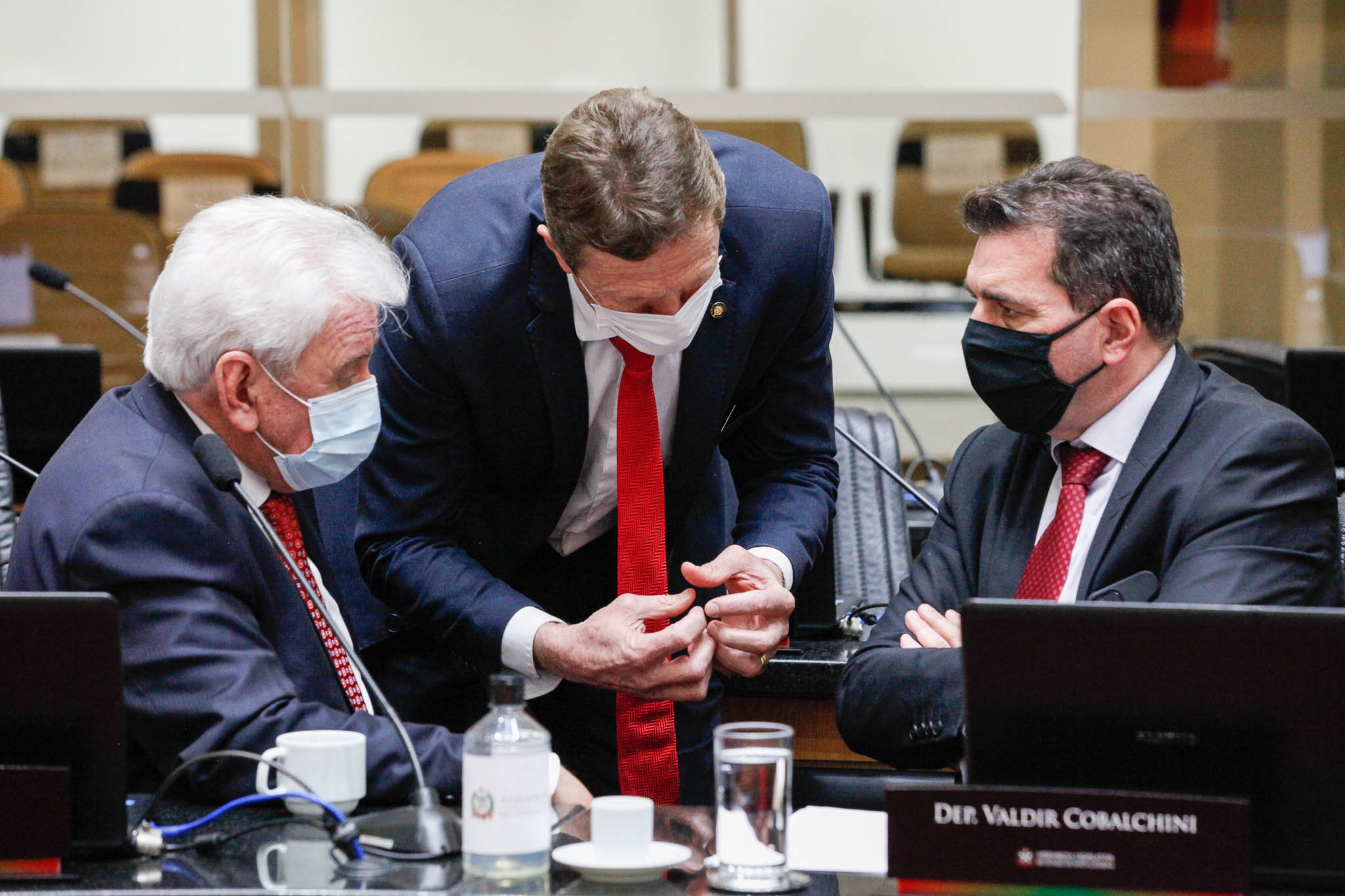 Deputado Moacir Sopelsa (MDB), Deputado Volnei Weber (MDB), Deputado Valdir Cobalchini (MDB)