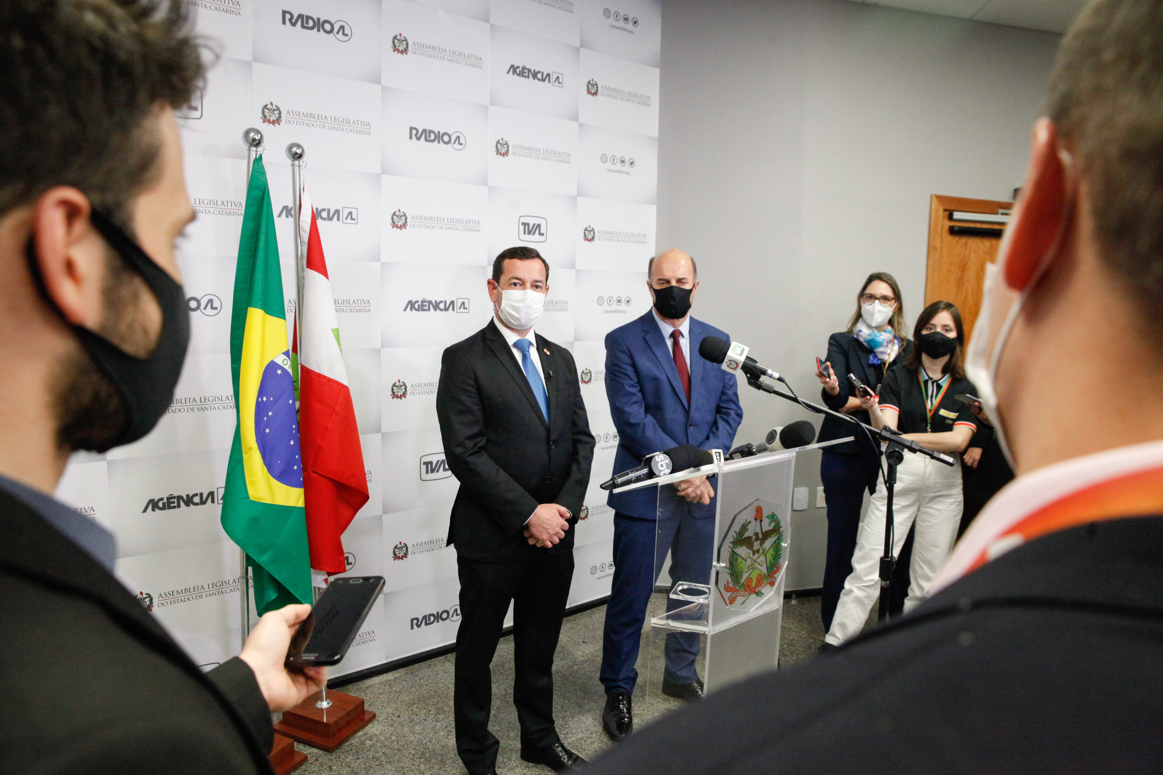 Secretário da casa Civil, Eron Giordani, Deputado José Milton Scheffer (PP)