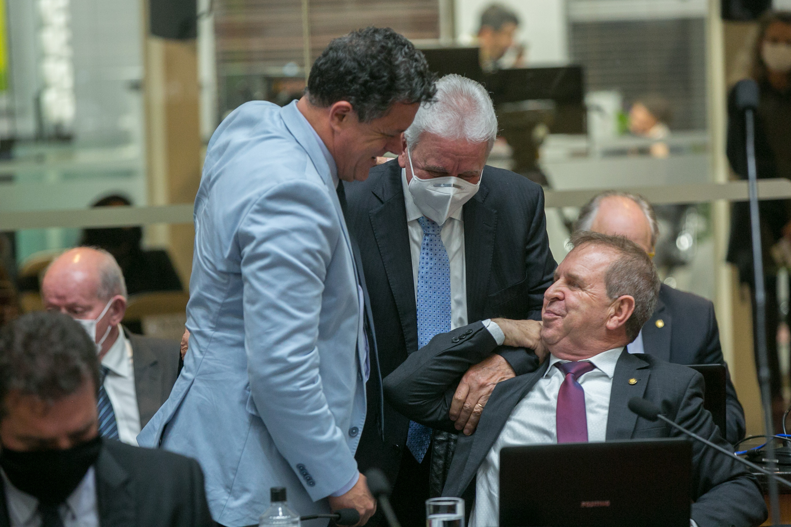 Deputado Ivan Naatz (PL), Deputado Moacir Sopelsa (MDB) e Deputado Maurício Eskudlark (PL)
