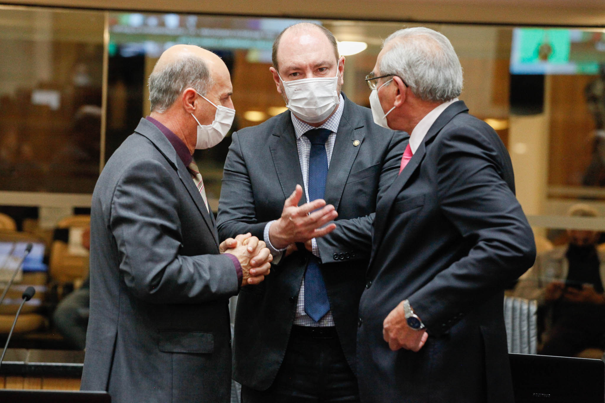Deputado Milton Scheffer (PP), Deputado Mauro de Nadal (MDB), Deputado Silvio Dreveck (PP)