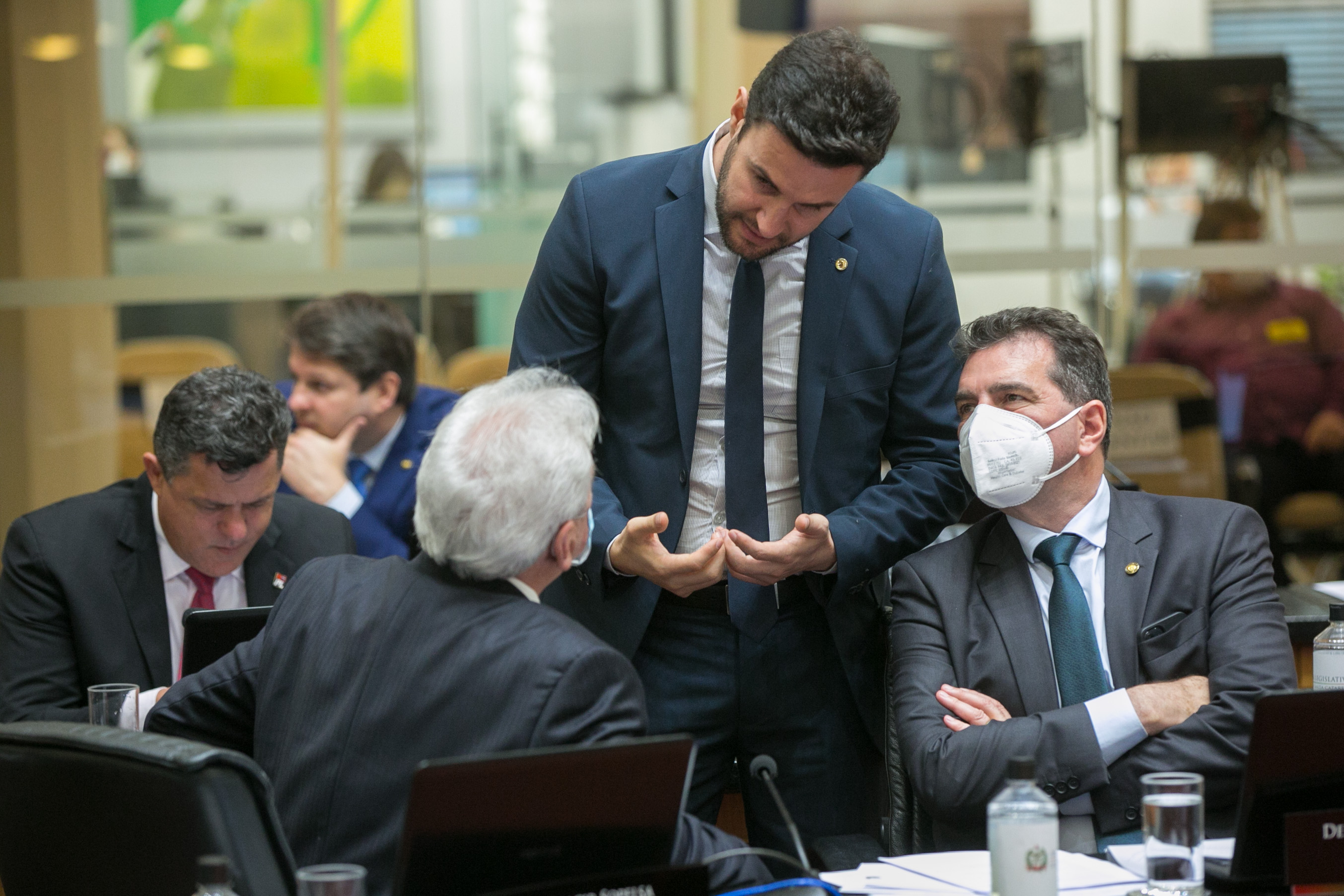 Deputado Felipe Estevão (PSL), Deputado Moacir Sopelsa (MDB) e Deputado Valdir Cobalchini (MDB)