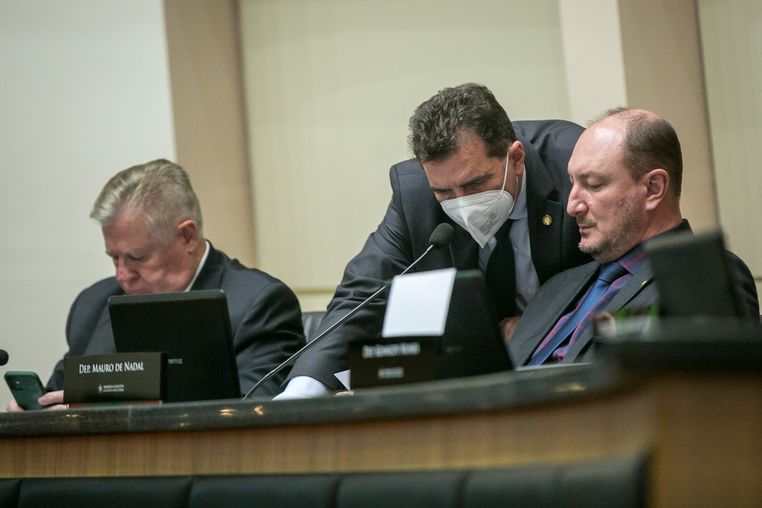 Deputado Nilso Berlanda (PL), Deputado Valdir Cobalchini (MDB) e Deputado Mauro de Nadal (MDB)