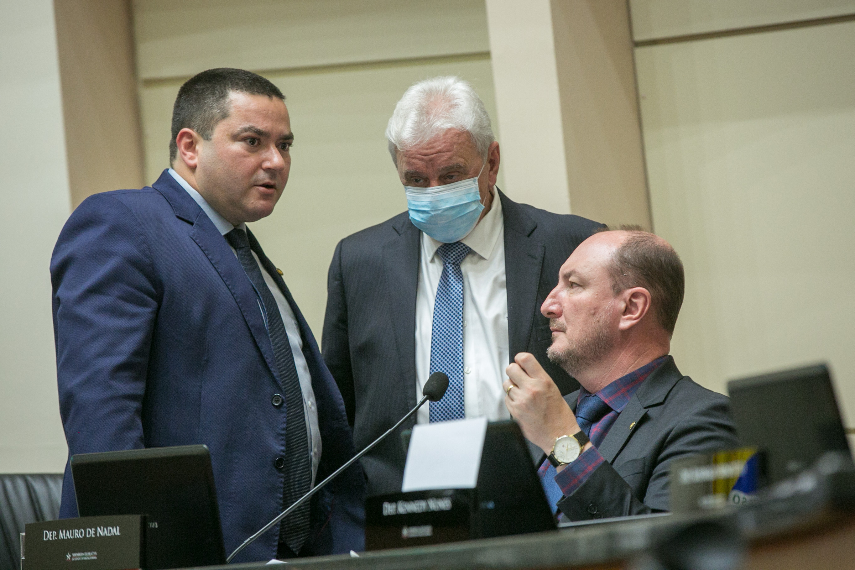 Deputado Ricardo Alba (PSL), Deputado Moacir Sopelsa (MDB) e Deputado Mauro de Nadal (MDB)