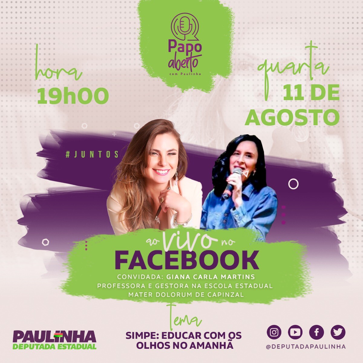 Educar com olhos no Futuro pauta o Bate Papo com Paulinha nesta quarta (11)