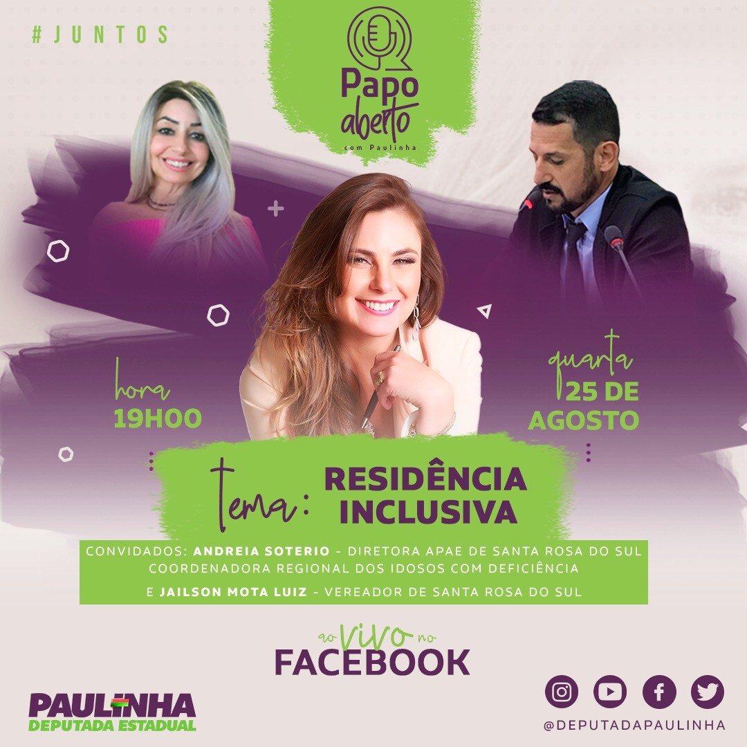 Residência Inclusiva para PCD é tema do Papo Aberto com Paulinha