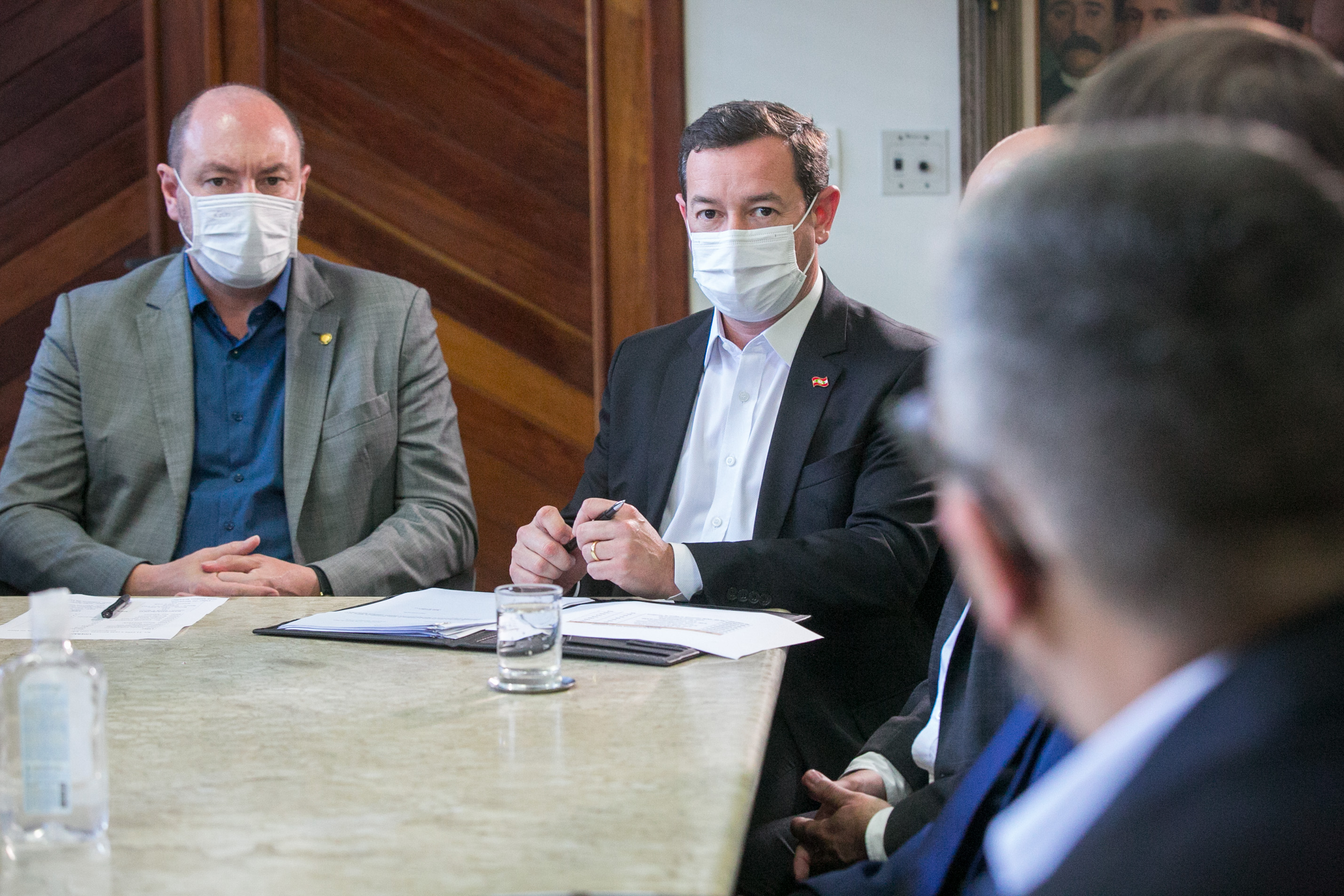 Deputado Mauro de Nadal (MDB)  e Secretario da Casa Civil, Eron Giordani