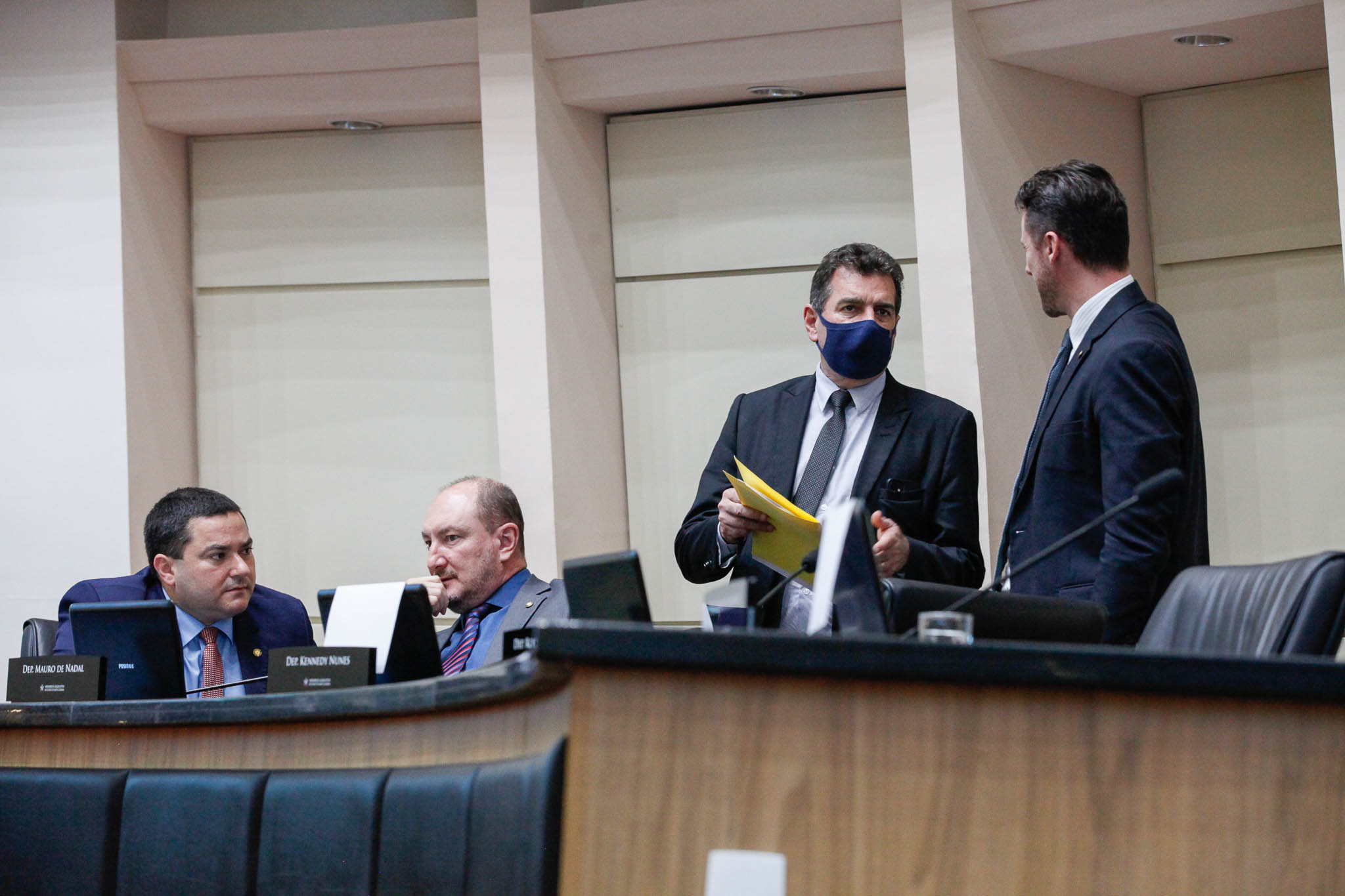 Deputado Ricardo Alba (PSL), Deputado Mauro de Nadal (MDB), Deputado Valdir Cobalchini (MDB), Deputado Fernando Krelling (MDB)