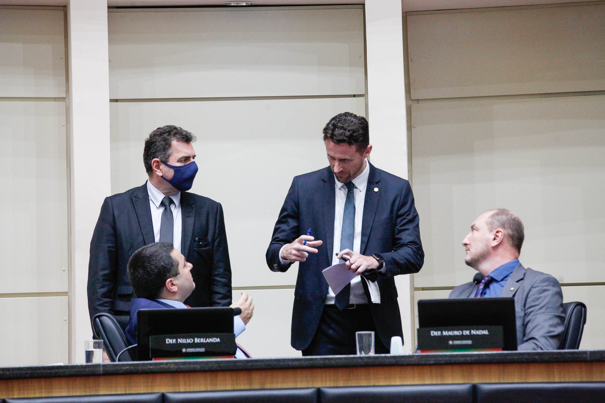 Deputado Valdir Cobalchini (MDB), Deputado Fernando Krelling (MDB), Deputado Ricardo Alba (PSL), Deputado Mauro de Nadal (MDB)