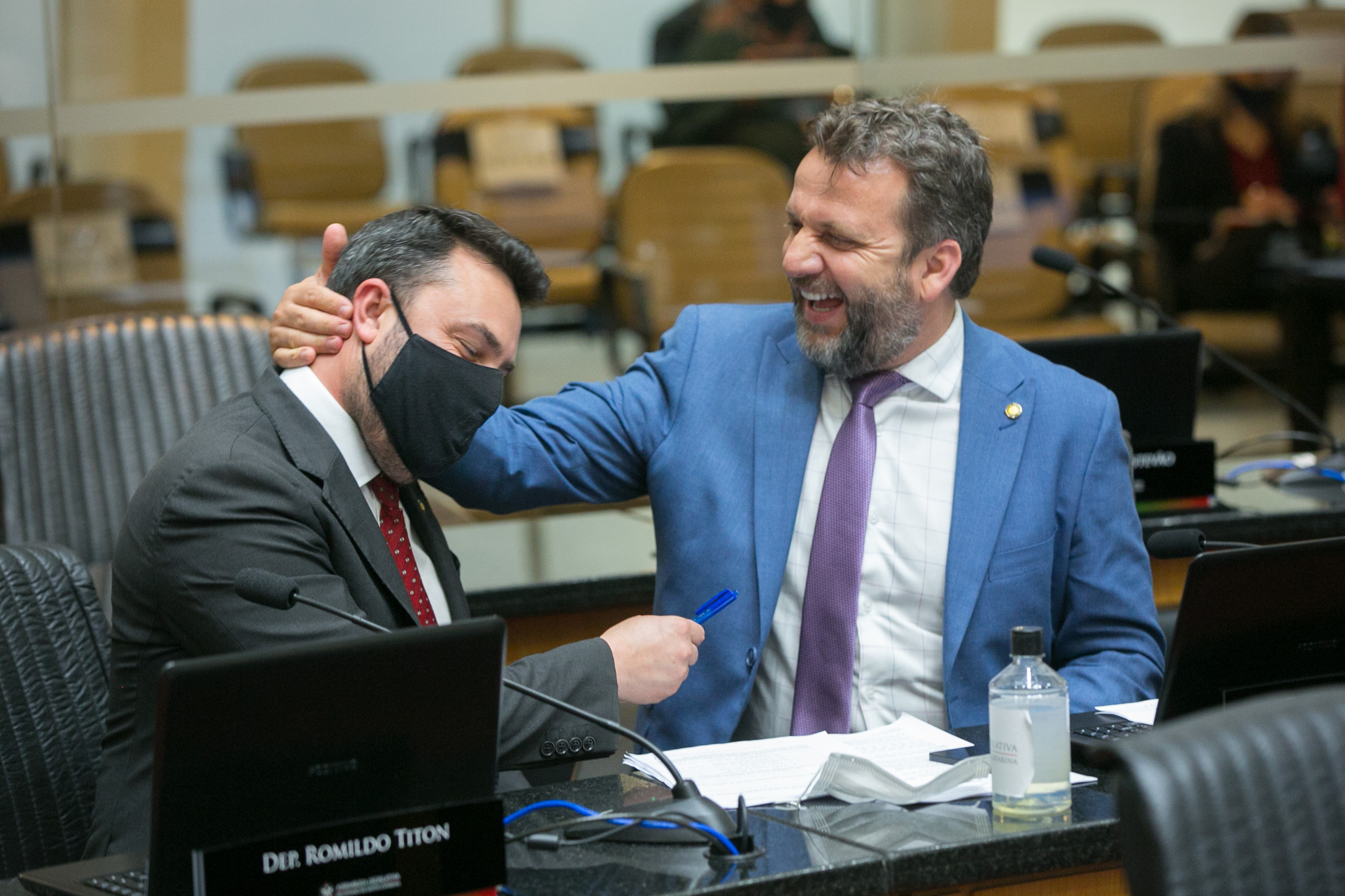 Deputado Marcius Machado (PL) e Deputado Jerry Comper (MDB)