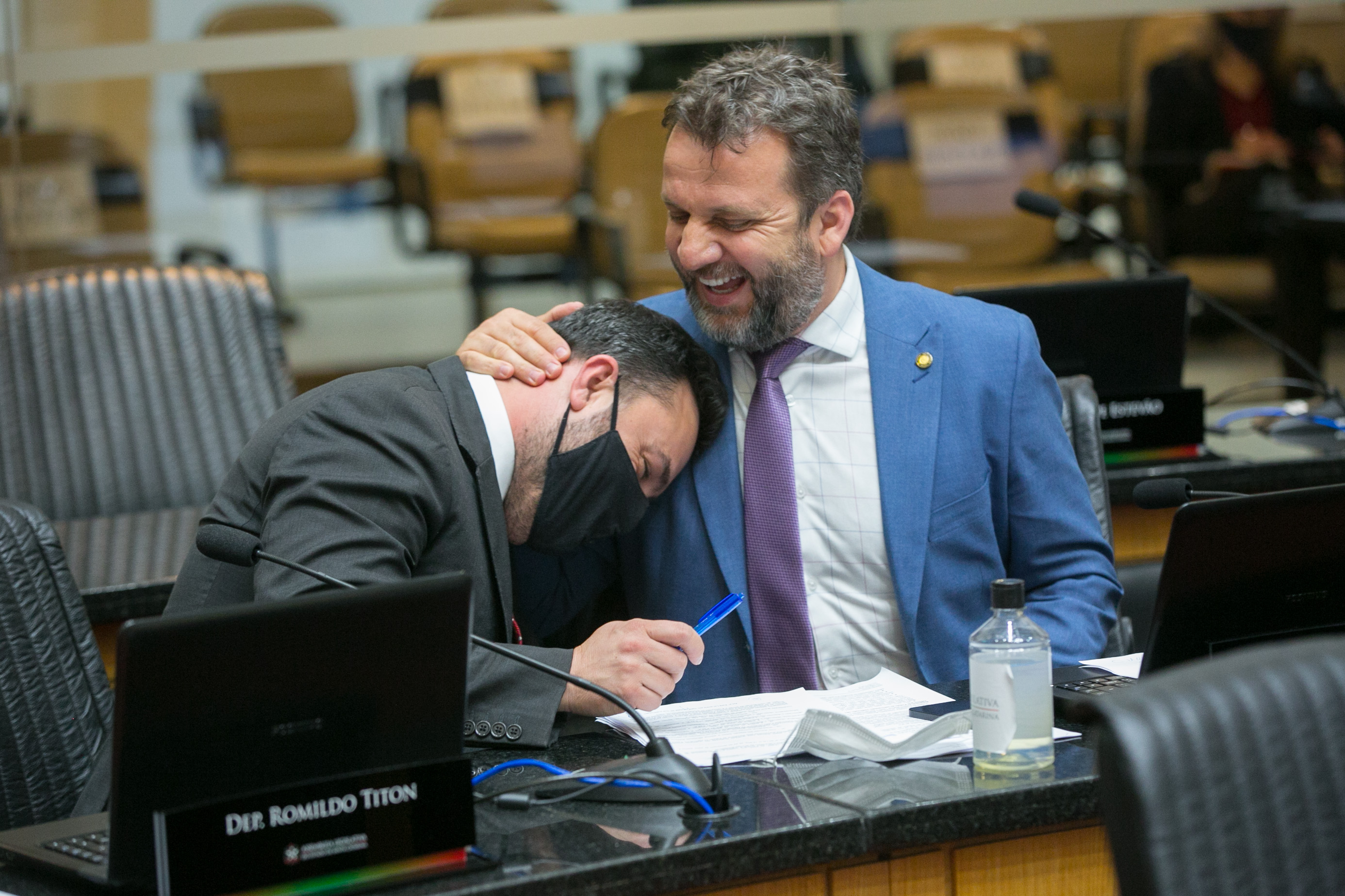 Deputado Marcius Machado (PL) e Deputado Jerry Comper (MDB)