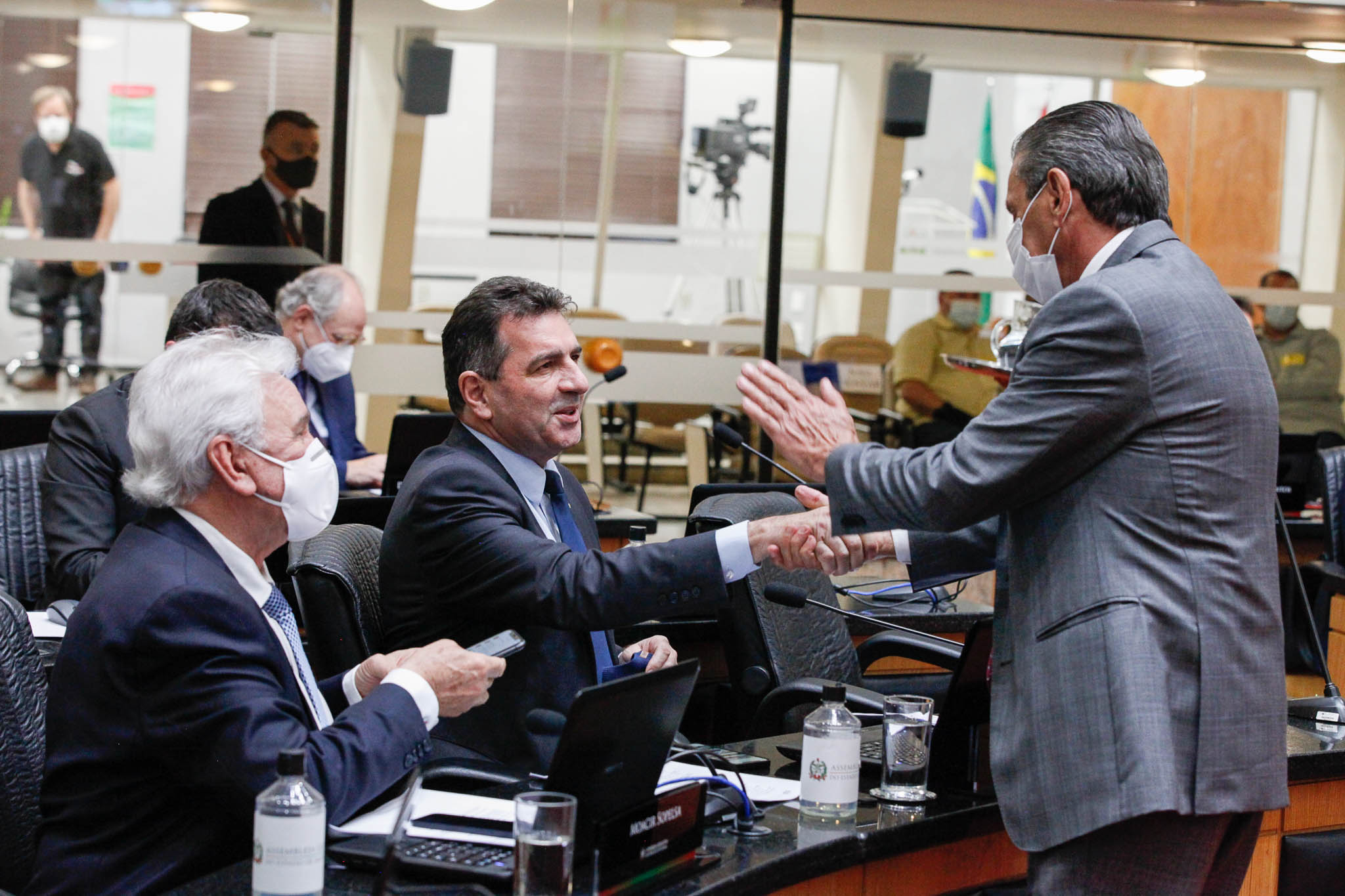 Deputado Moacir Sopelsa (MDB), Deputado Waldir Cobalchini (MDB), Deputado Júlio Garcia (PSD)