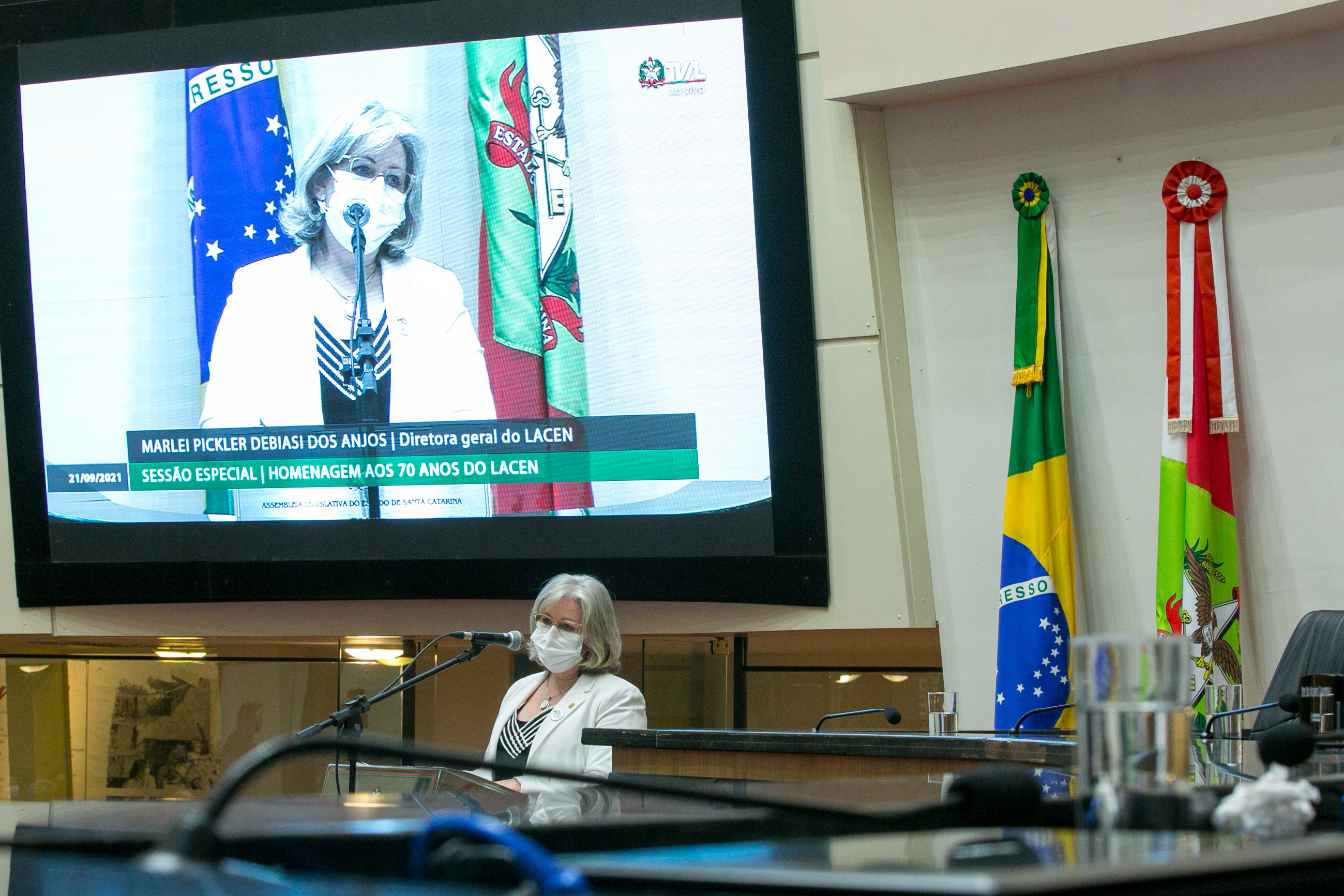 Diretora geral do Lacen, Marlei Pickler Debiasi dos Anjos
