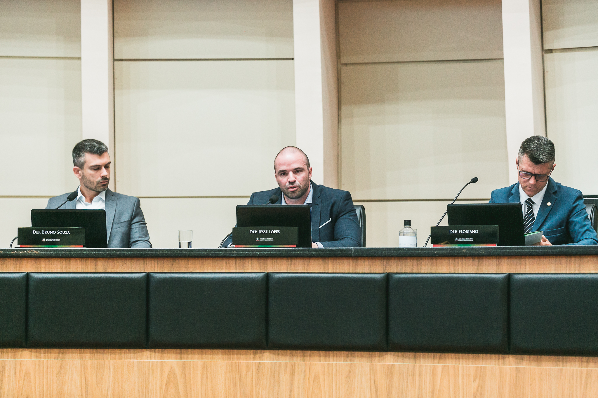 Deputado Jessé Lopes (PSL) - Deputado Bruno Souza (NOVO) - Deputado Rudinei Floriano (PSL)