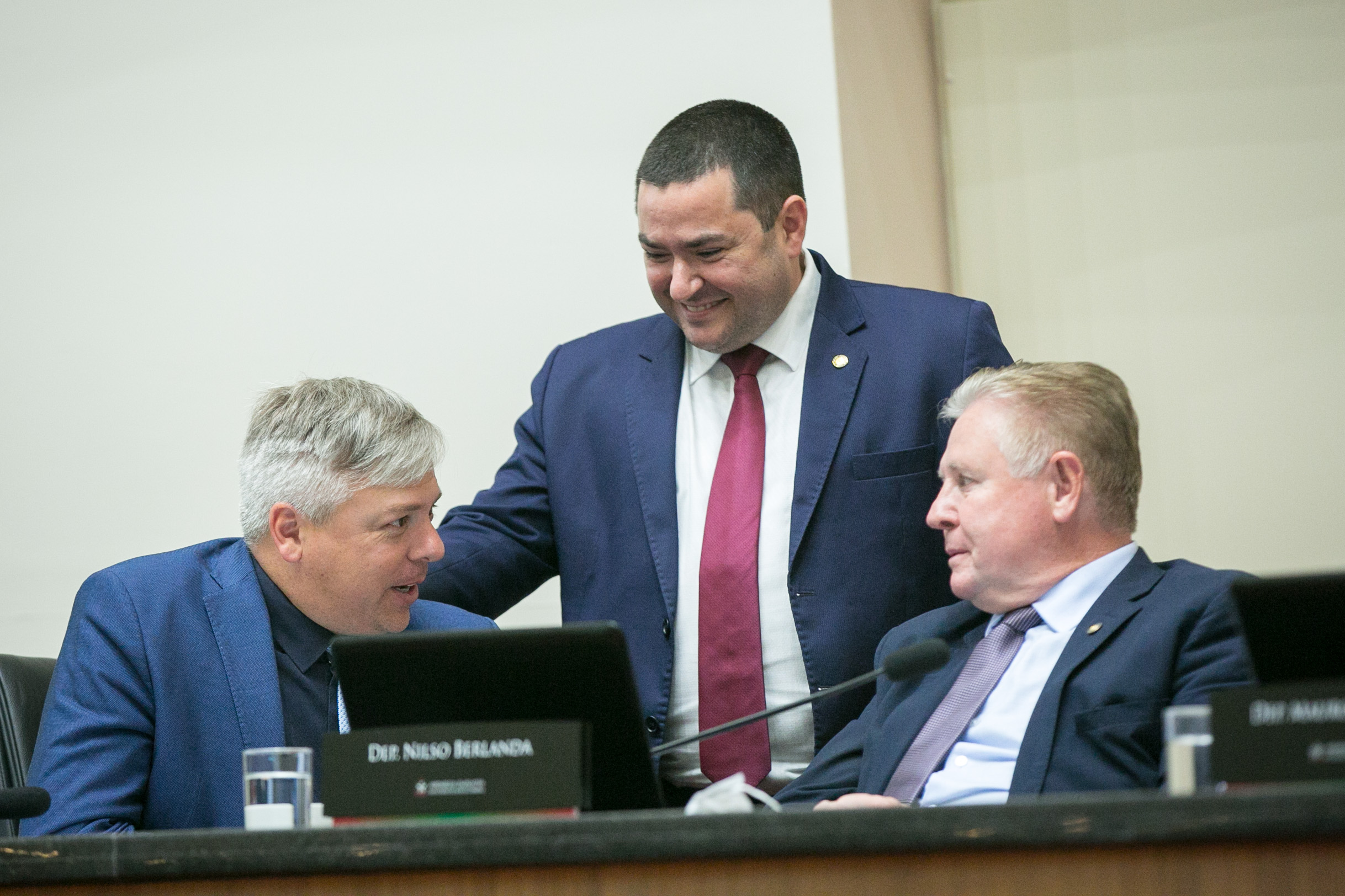 Deputado Fabiano da Luz (PT), Deputado Ricardo Alba (PSL) e Deputado Nilso Berlanda (PL)
