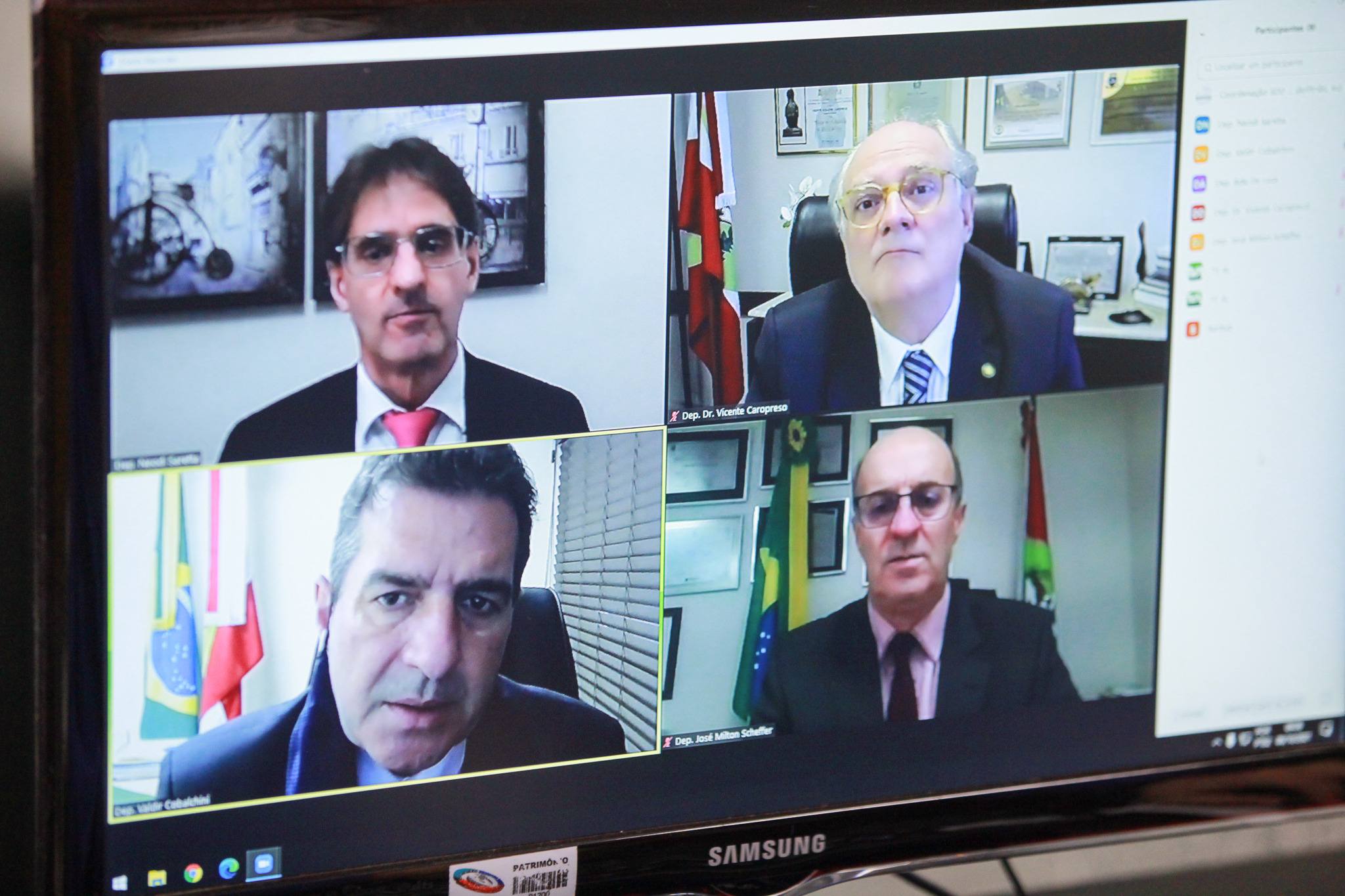 - Deputado Neodi Saretta (PT) - Deputado Vicente Caropreso (PSDB) - Deputado José Milton Scheffer (PP) - Deputado Valdir Cobalchini (MDB)