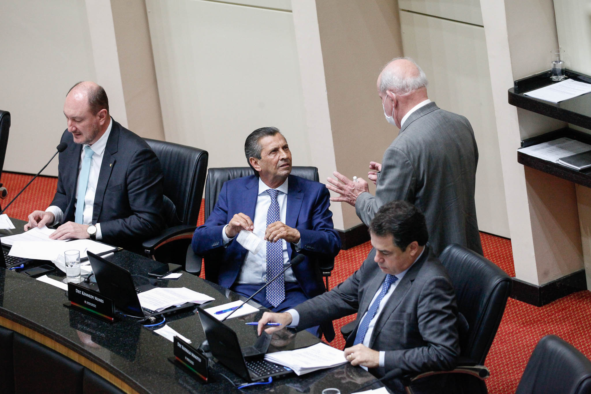 Deputado Mauro de Nadal (MDB), Deputado Júlio Garcia (PSD), Deputado Marcos Vieira (PSDB), Deputado Rodrigo Minotto (PDT)