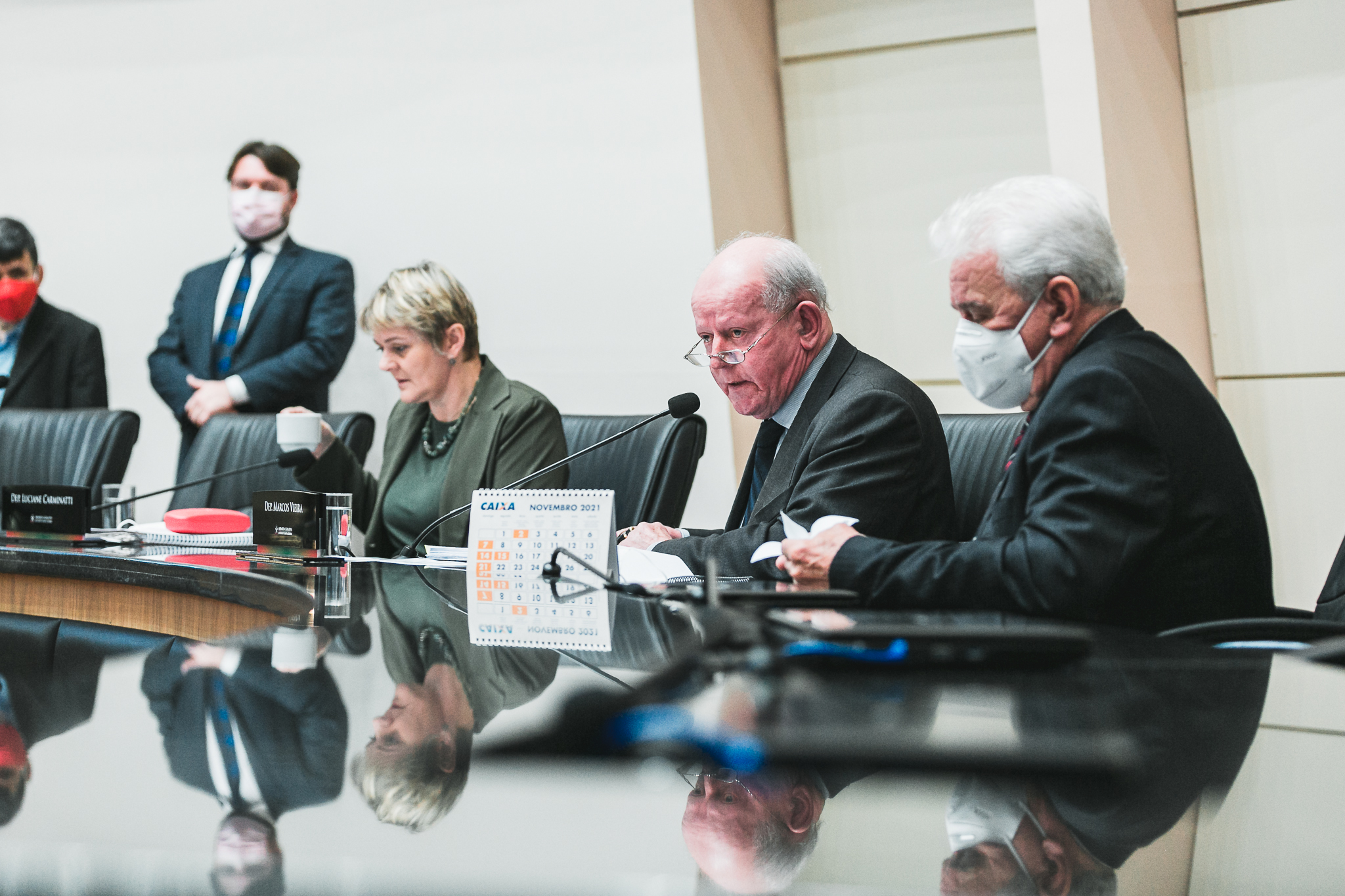 Deputada Luciane Carminatti (PT) - Deputado Marcos Vieira (PSDB) - Deputado Moacir Sopelsa (MDB)