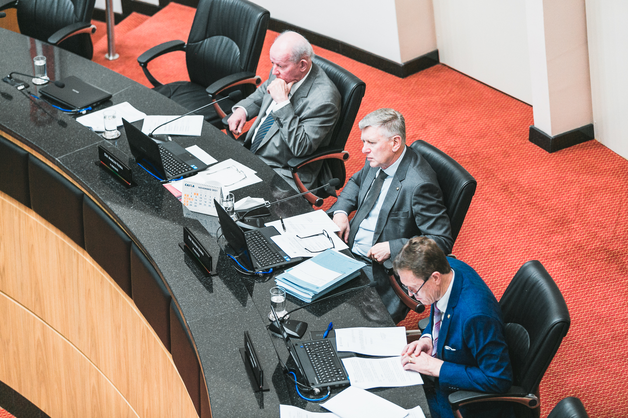 Deputado Marcos Vieira (PSDB) - Deputado Milton Hobus (PSD) - Deputado Volnei Weber (MDB)