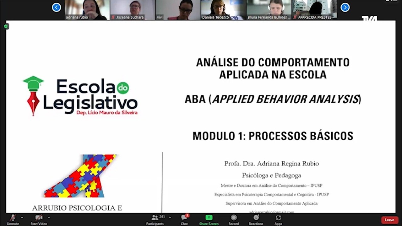 Escola do Legislativo promove curso de Análise de Comportamento Aplicada