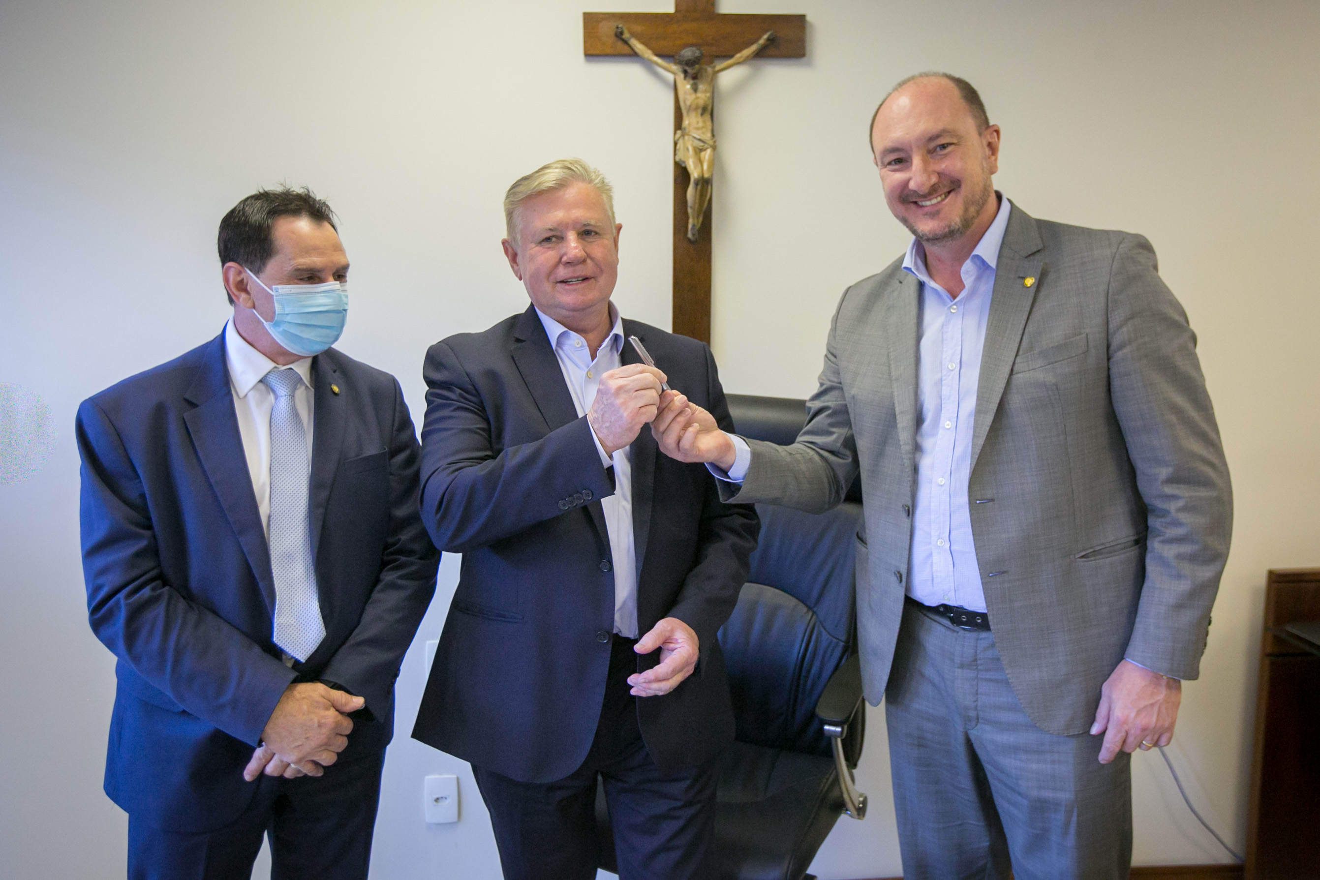 Deputado Coronel Mocellin (PSL) e Deputado Nilso Berlanda (PL) e Deputado Mauro de Nadal (MDB)