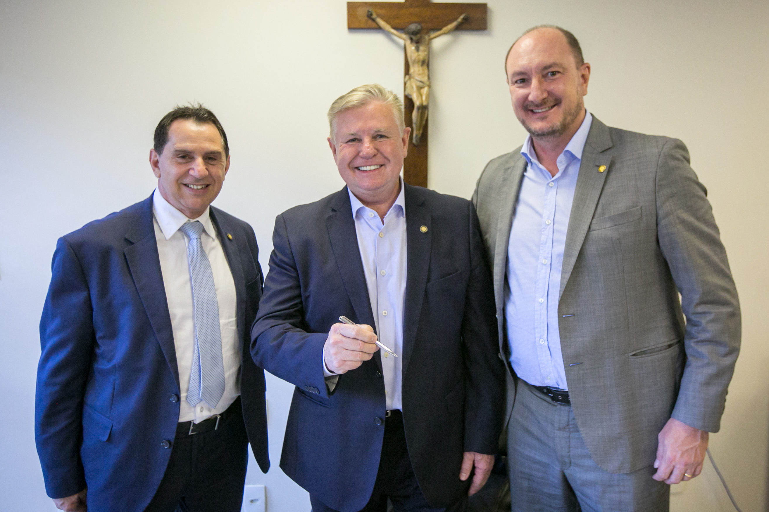 Deputado Coronel Mocellin (PSL), Deputado Nilso Berlanda (PL) e Deputado Mauro de Nadal (MDB)