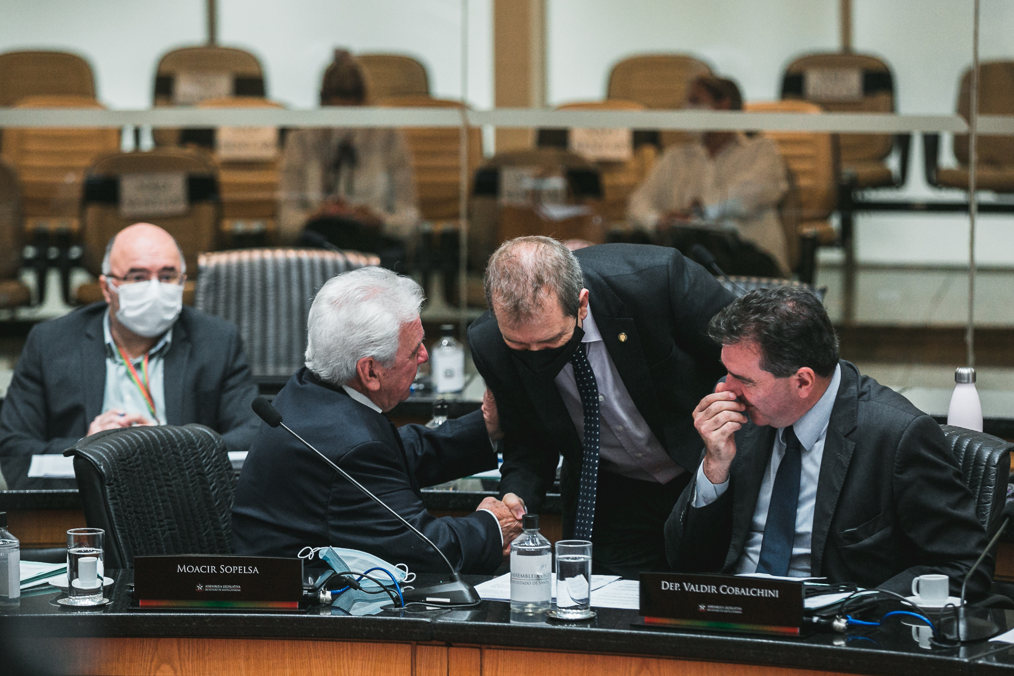 Deputado Moacir Sopelsa (MDB) - Deputado Valdir Cobalchini (MDB) - Deputado Maurício Eskudlark (PL)