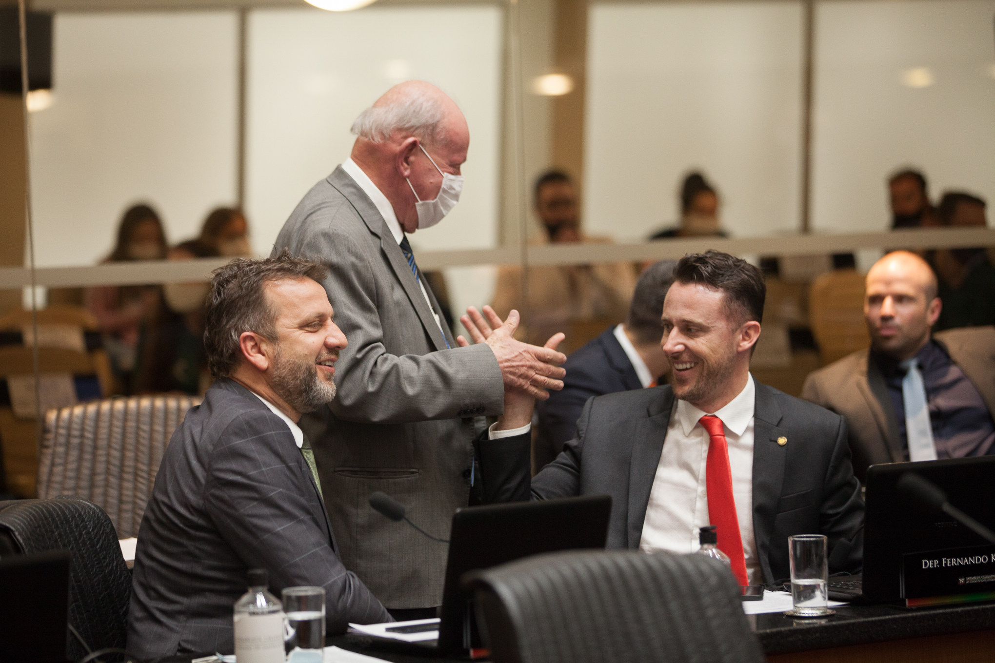 Deputado Jerry Comper (MDB), Deputado Marcos Vieira (PSDB) e Deputado Fernando Krelling (MDB)