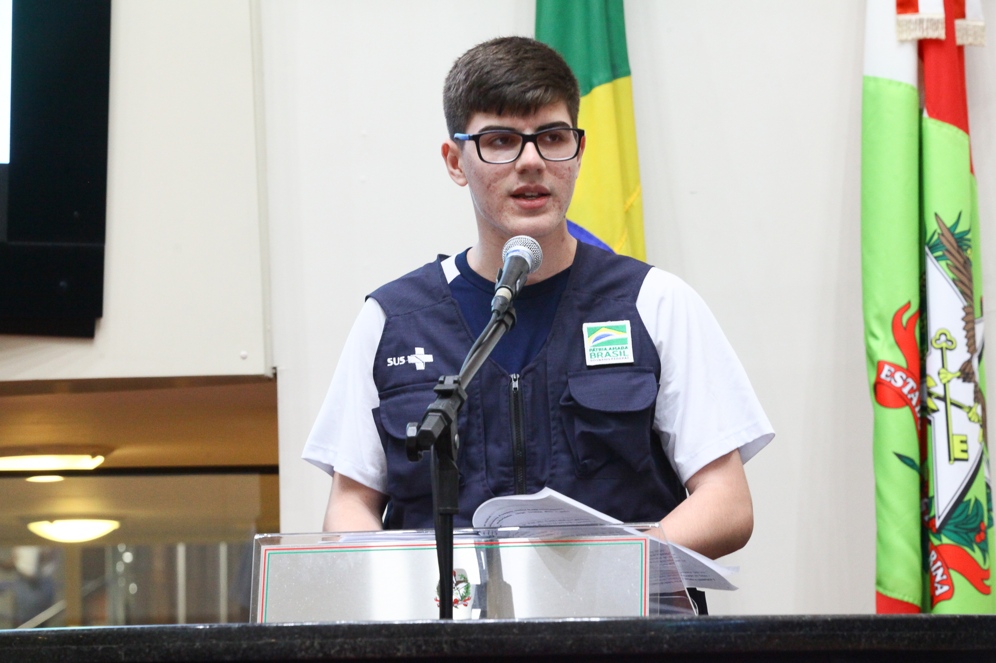 Manifestação do Embaixador Mirim do Ministério da Saúde - Igor Moser