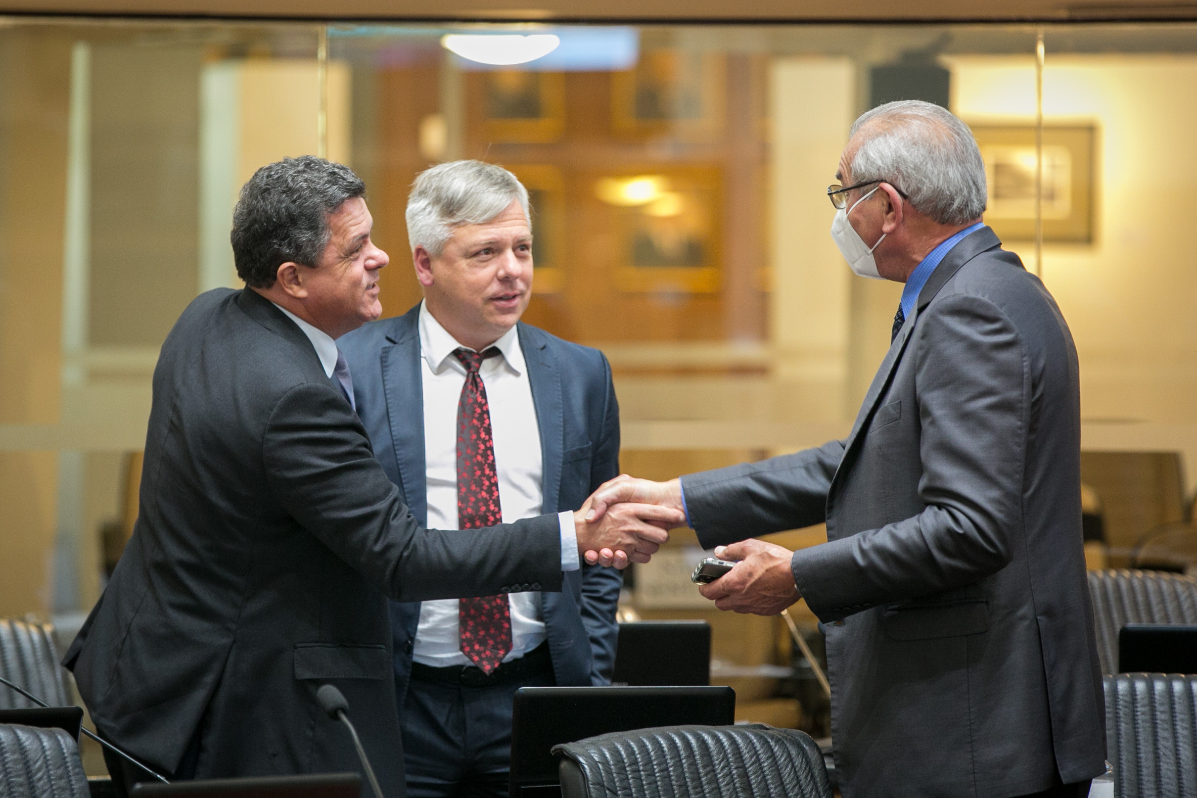 Deputado Ivan Naatz (PL), Deputado Fabiano da Luz (PT) e Deputado Silvio Dreveck (PP)