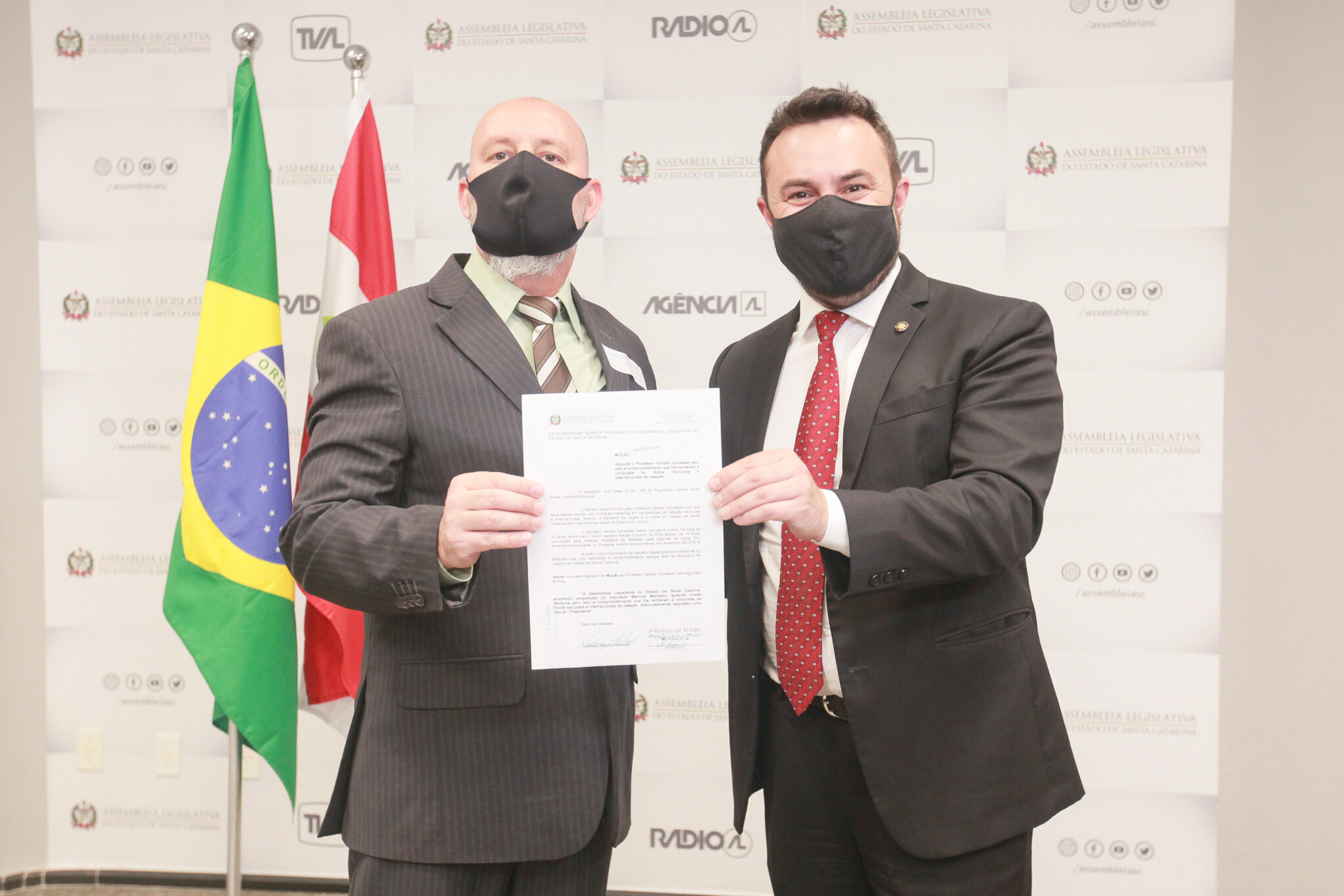 Professor Vander Gonsales e o deputado Marcius Machado