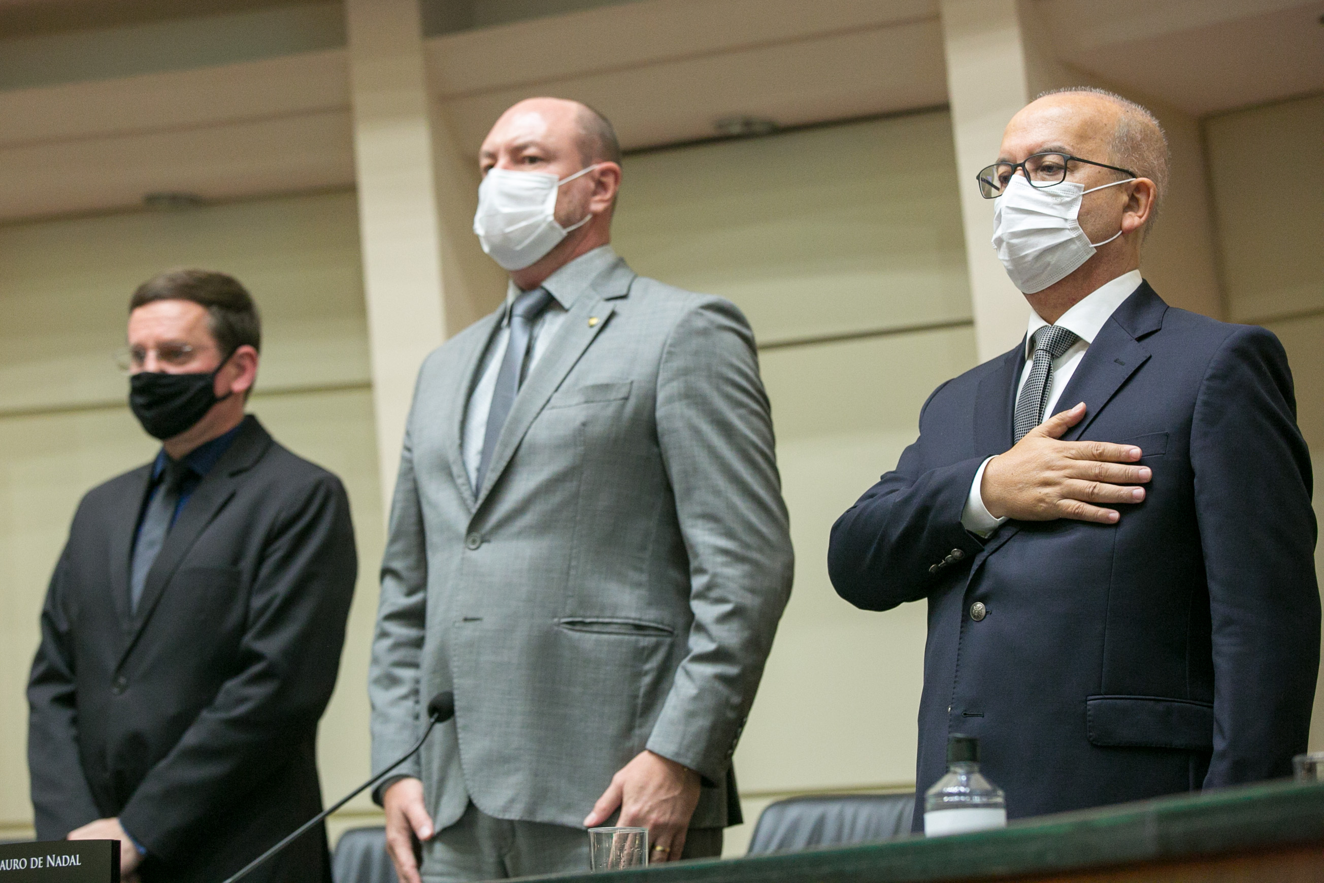 Deputado Jair Miotto (PSC), Deputado Mauro de Nadal (MDB) e Senador Jorginho Mello (PL)