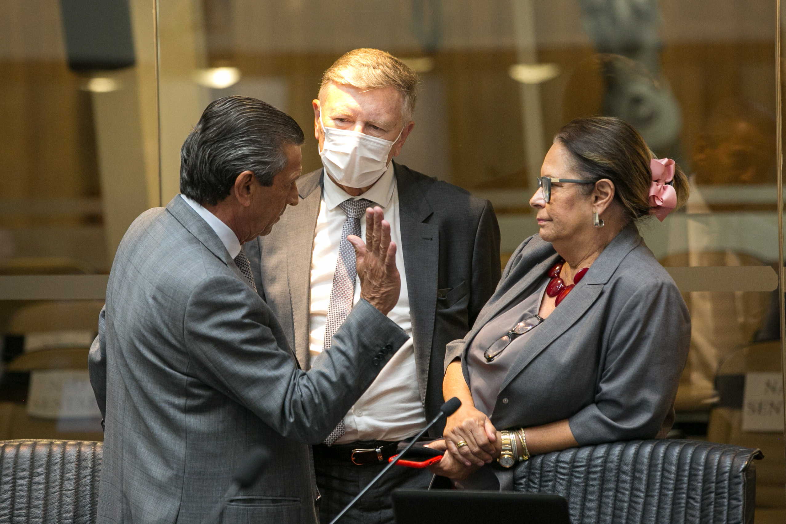 Deputado Julio Garcia (PSD), Deputado Milton Hobus (PSD) e Deputada Ada De Luca (MDB)