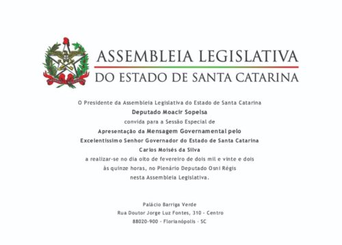 Mensagem do governador marca semana na Alesc