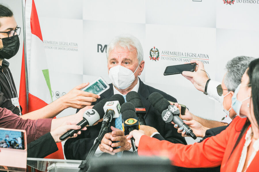 Coletiva do presidente Moacir Sopelsa
