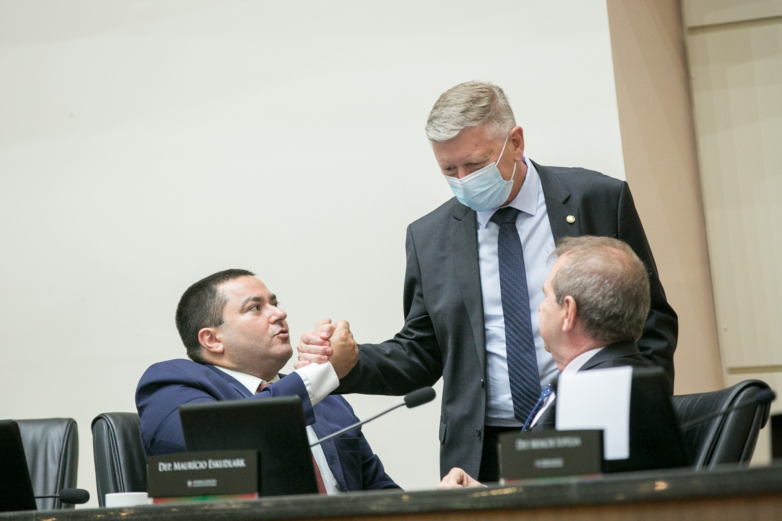 Deputado Ricardo Alba (PSL), Deputado Milton Hobus (PSD) e Deputado Maurício Eskudlark (PL)