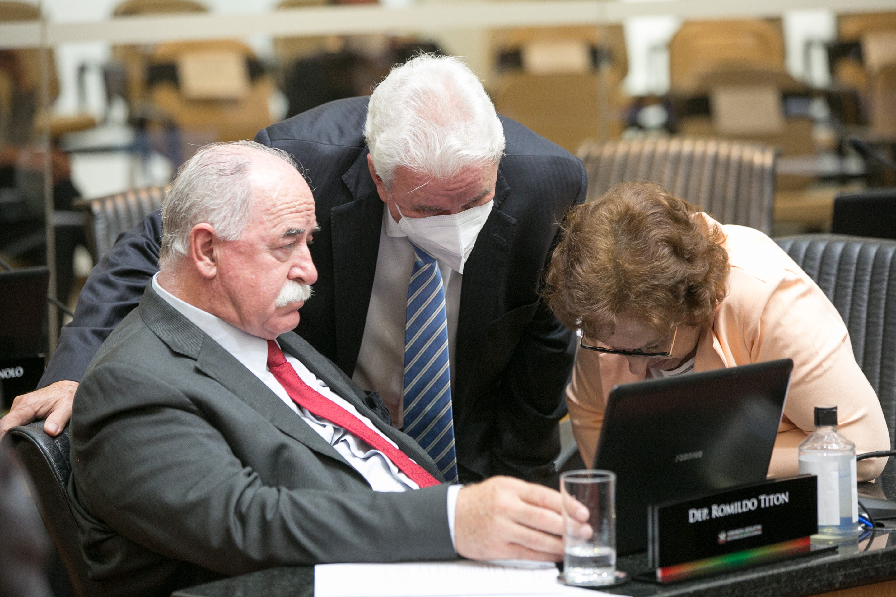 Deputado Romildo Titon (MDB), Deputado Moacir Sopelsa (MDB) e Deputada Dirce Heiderscheidt (MDB)