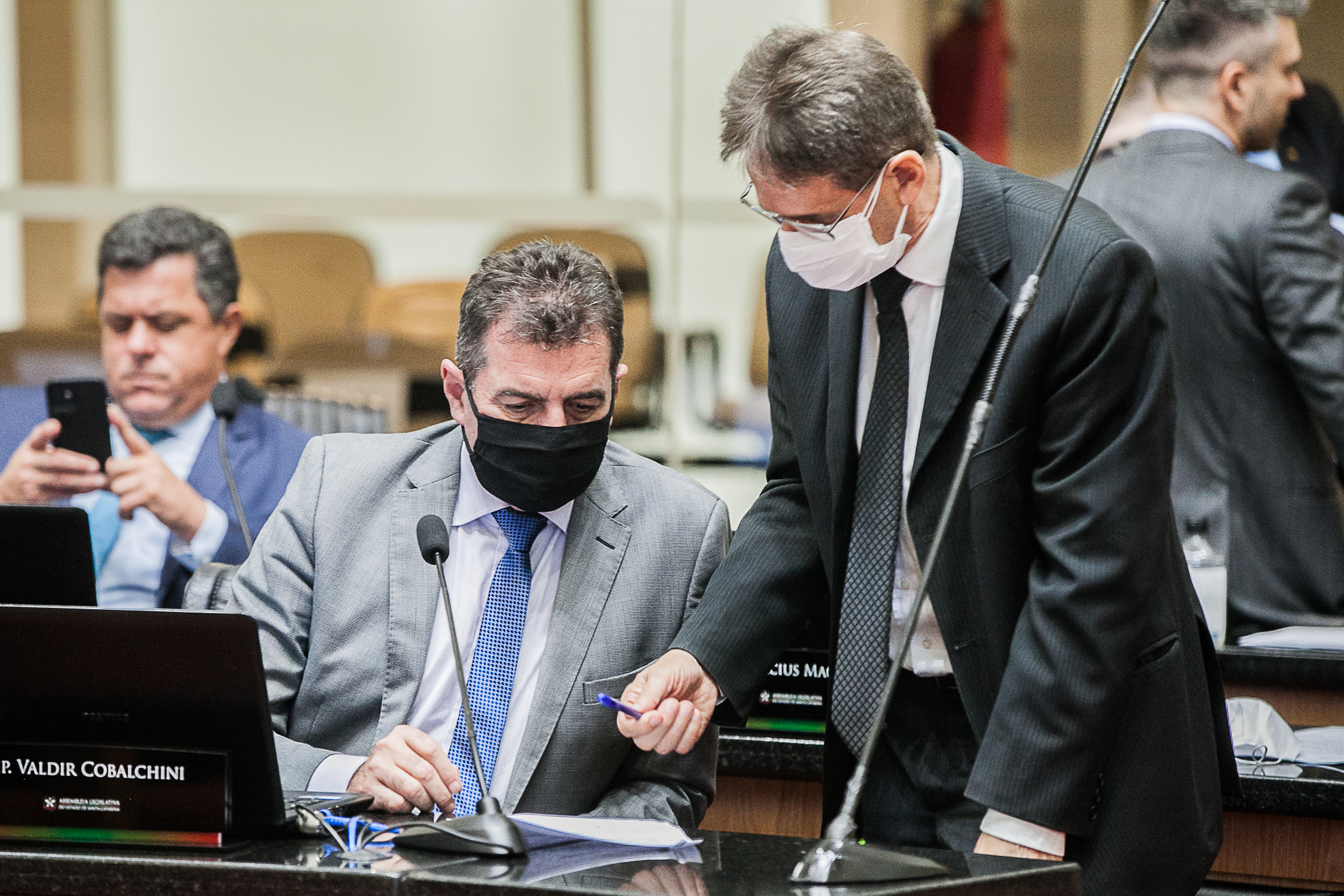 Deputado Valdir Cobalchini (MDB), Deputado Neodi Saretta (PT)
