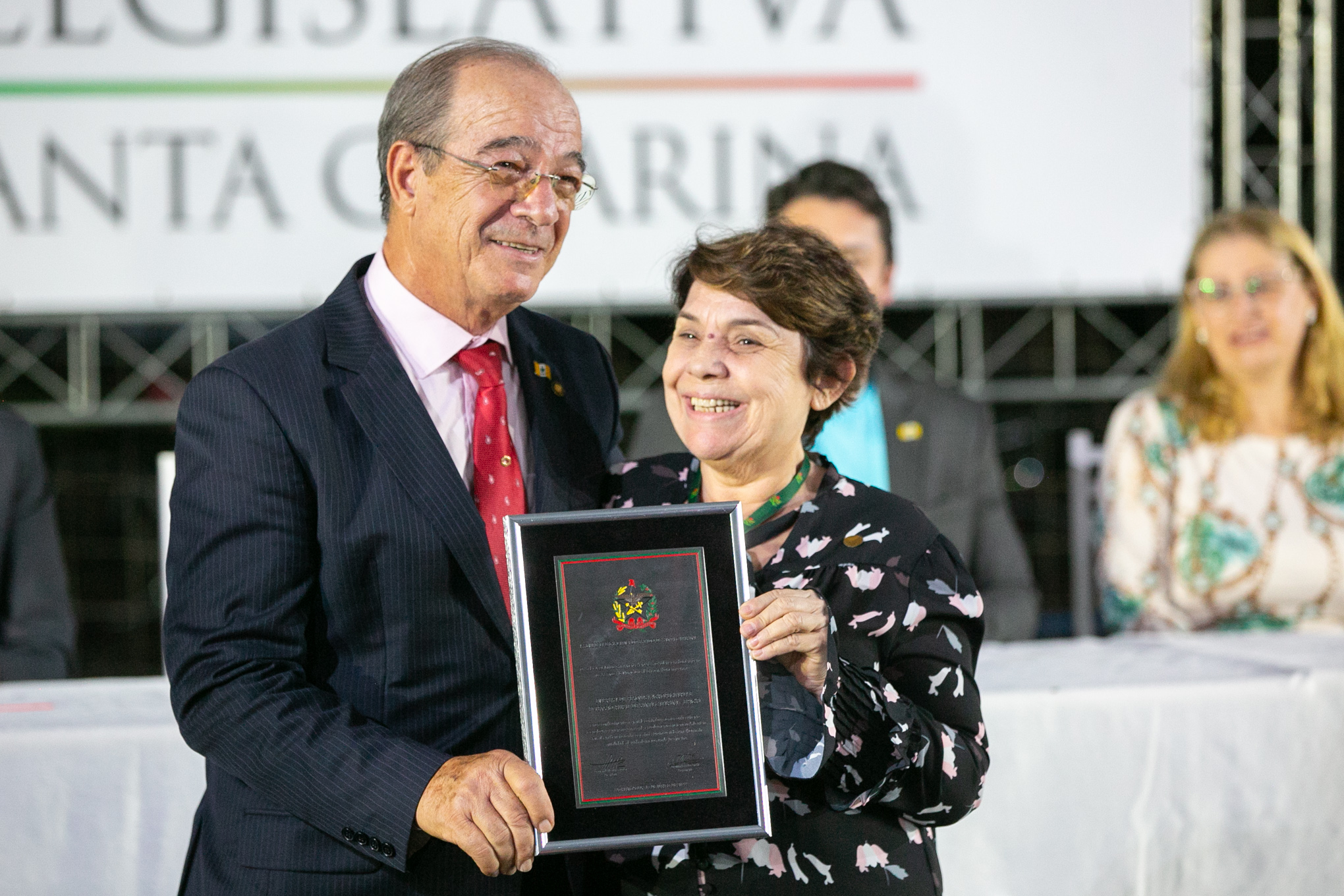Deputado Celso Zuchi (PT) e extensionista social, Sônia Maria de Medeiros