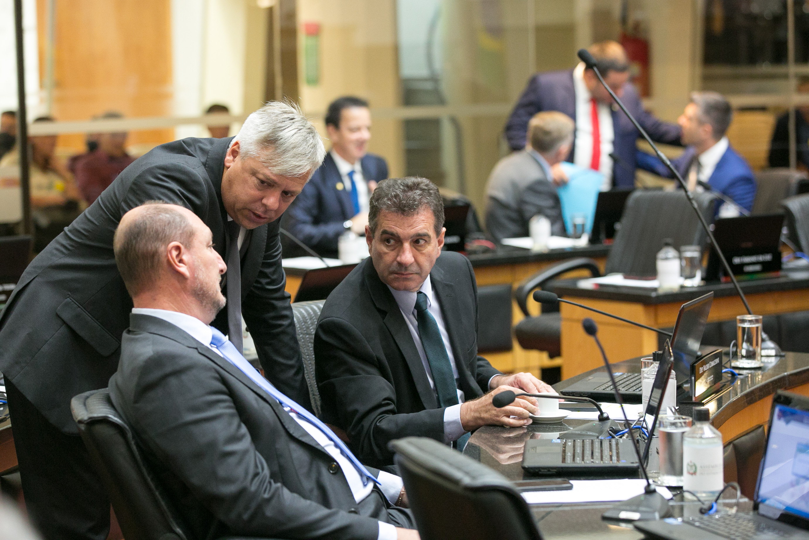 Deputado Mauro de Nadal (MDB), Deputado Fabiano da Luz (PT) e Deputado Valdir Cobalchini (MDB)