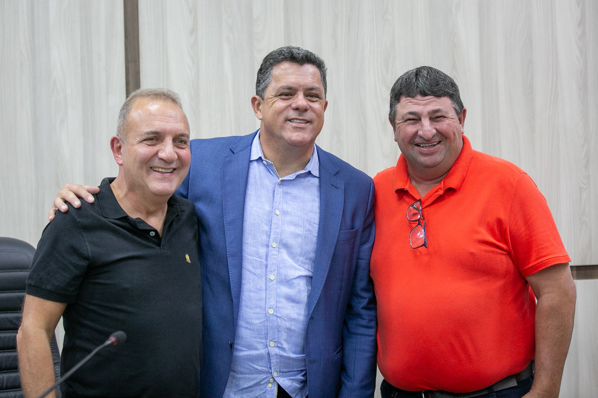 Prefeito de Papanduva, Luiz Henrique Saliba, Deputado Ivan Naatz (PL) e vice-prefeito de Papanduva,  Jaime Ianskoski