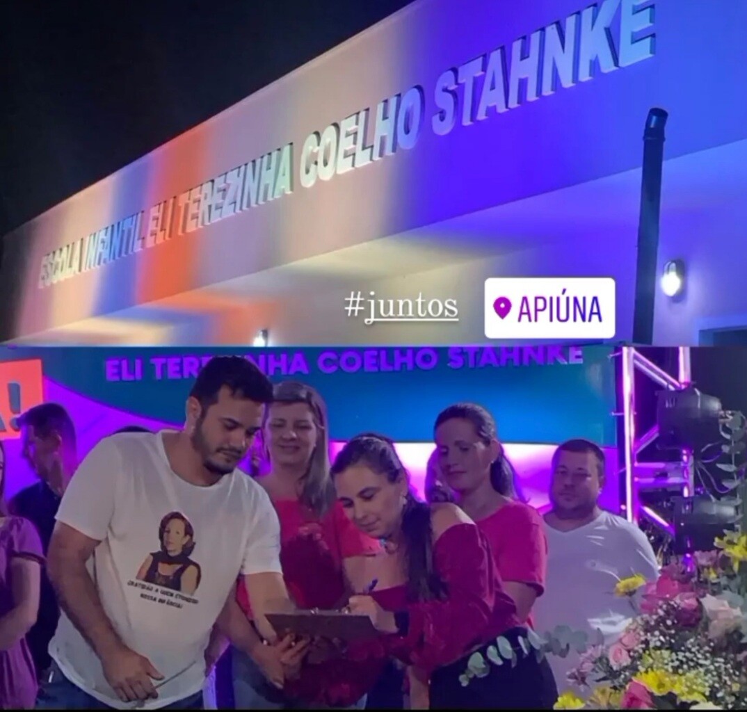 Paulinha prestigia inauguração de escola infantil em Apiúna