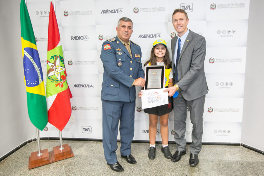 MOÇÃO DE APLAUSO - Deputado Volnei Weber entrega homenagem ao Corpo de Bombeiros Militar de SC