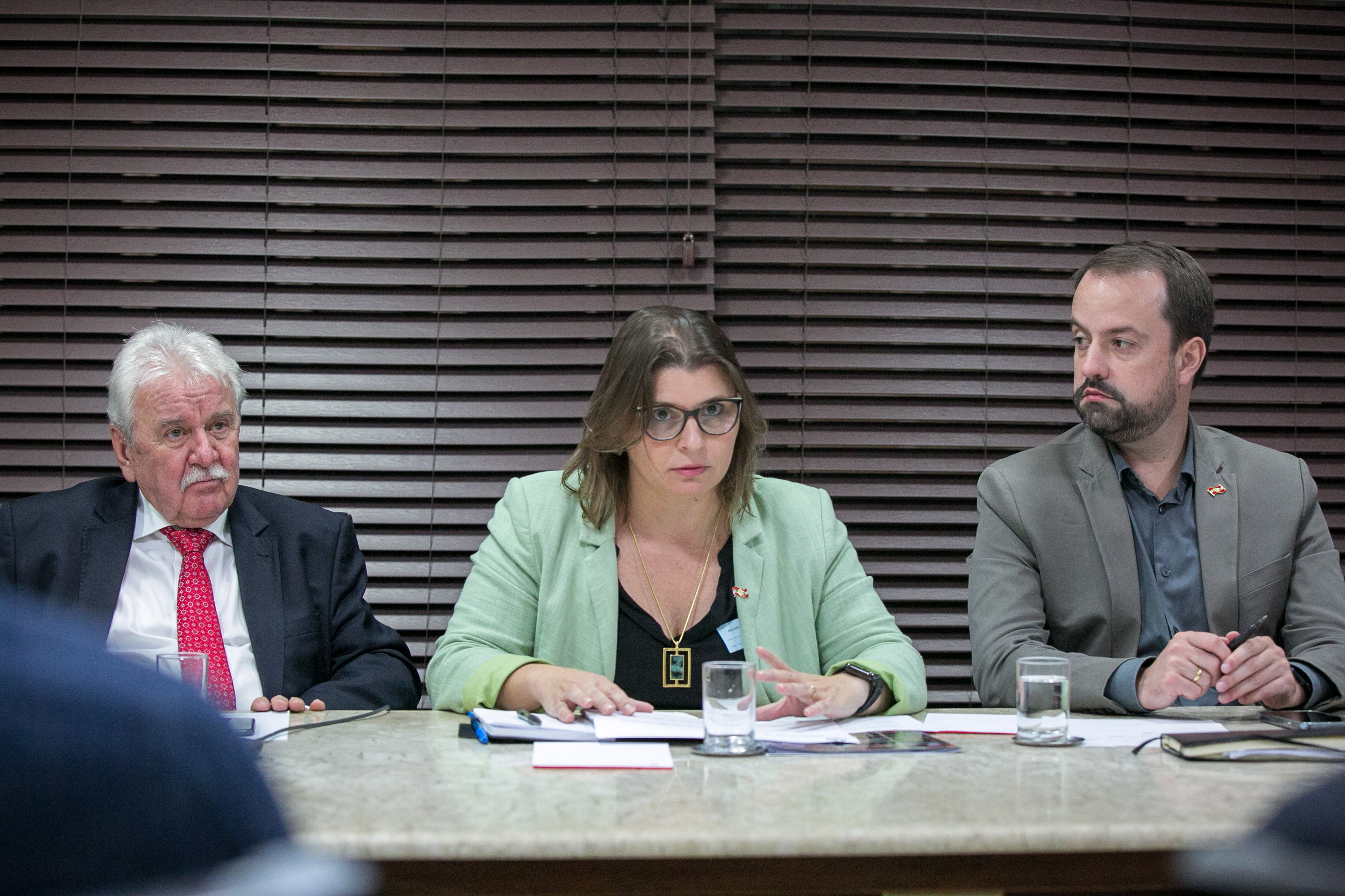 Deputado Moacir Sopelsa (MDB) e Secretaria da Fazenda do Estado, Michele Roncalio