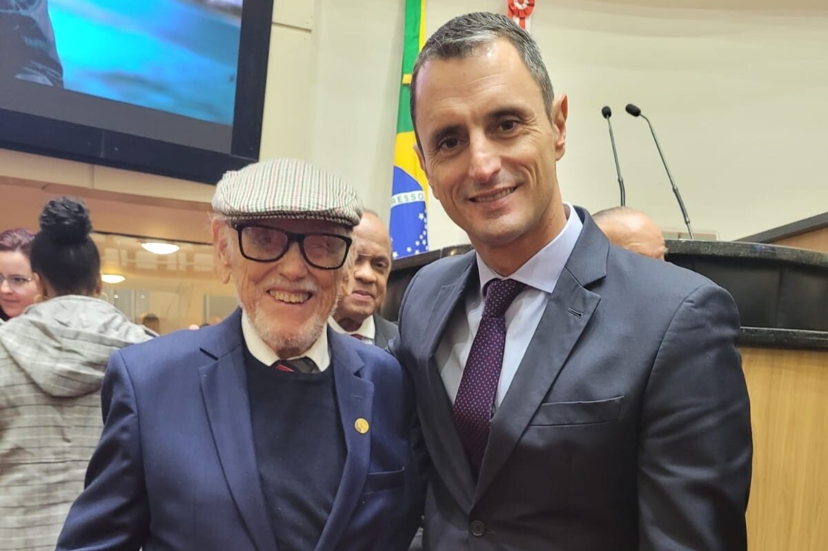 Deputado João Amin e Glauco Olinger, ex-conselheiro do CEE