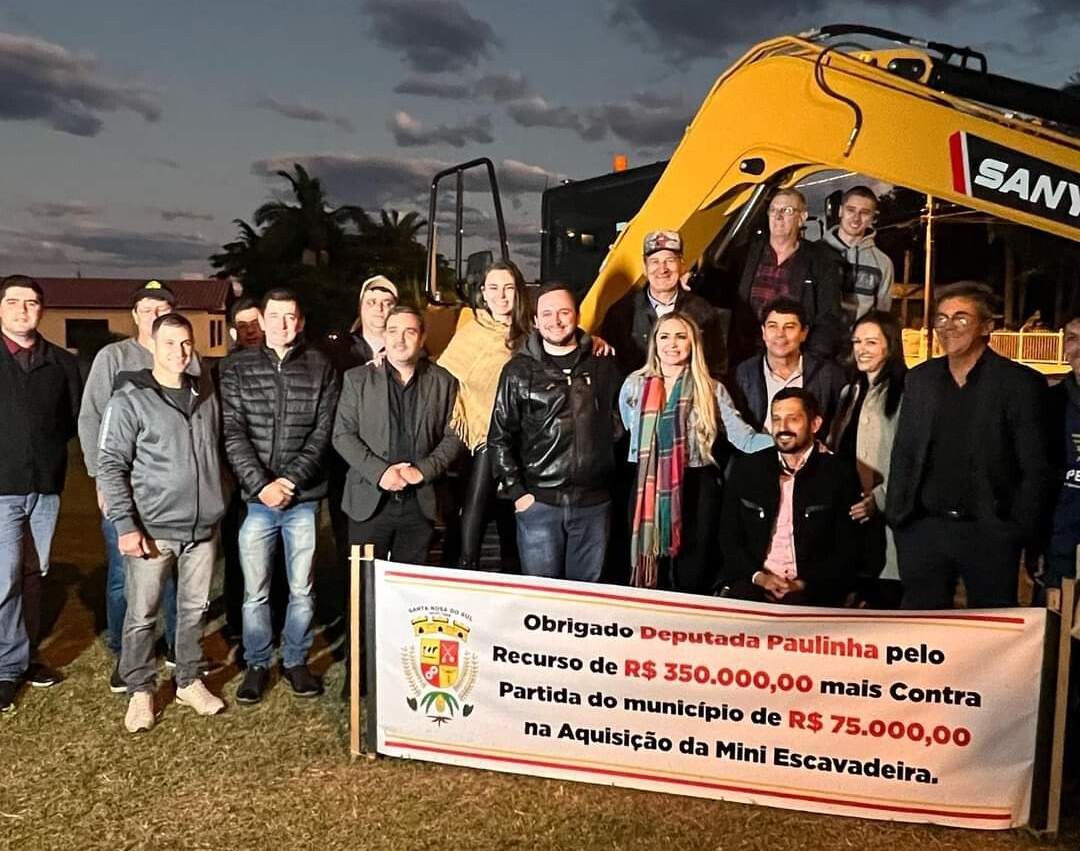 Paulinha (Podemos) esteve em Santa Rosa do Sul na segunda-feira (16). FOTO: Divulgação