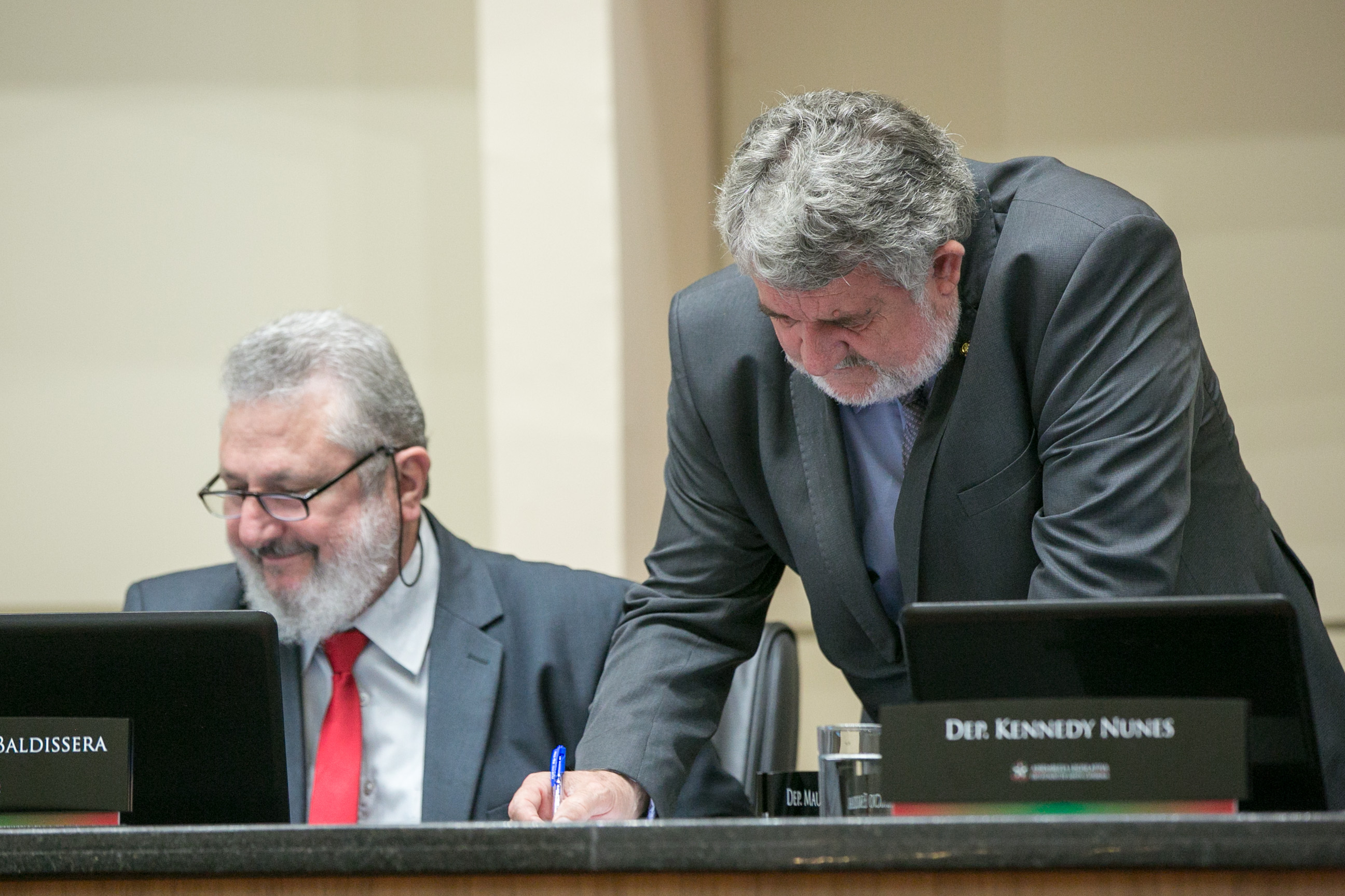 Deputado Padre Pedro Baldissera (PT) e Deputado Osmar Vicentini (União)