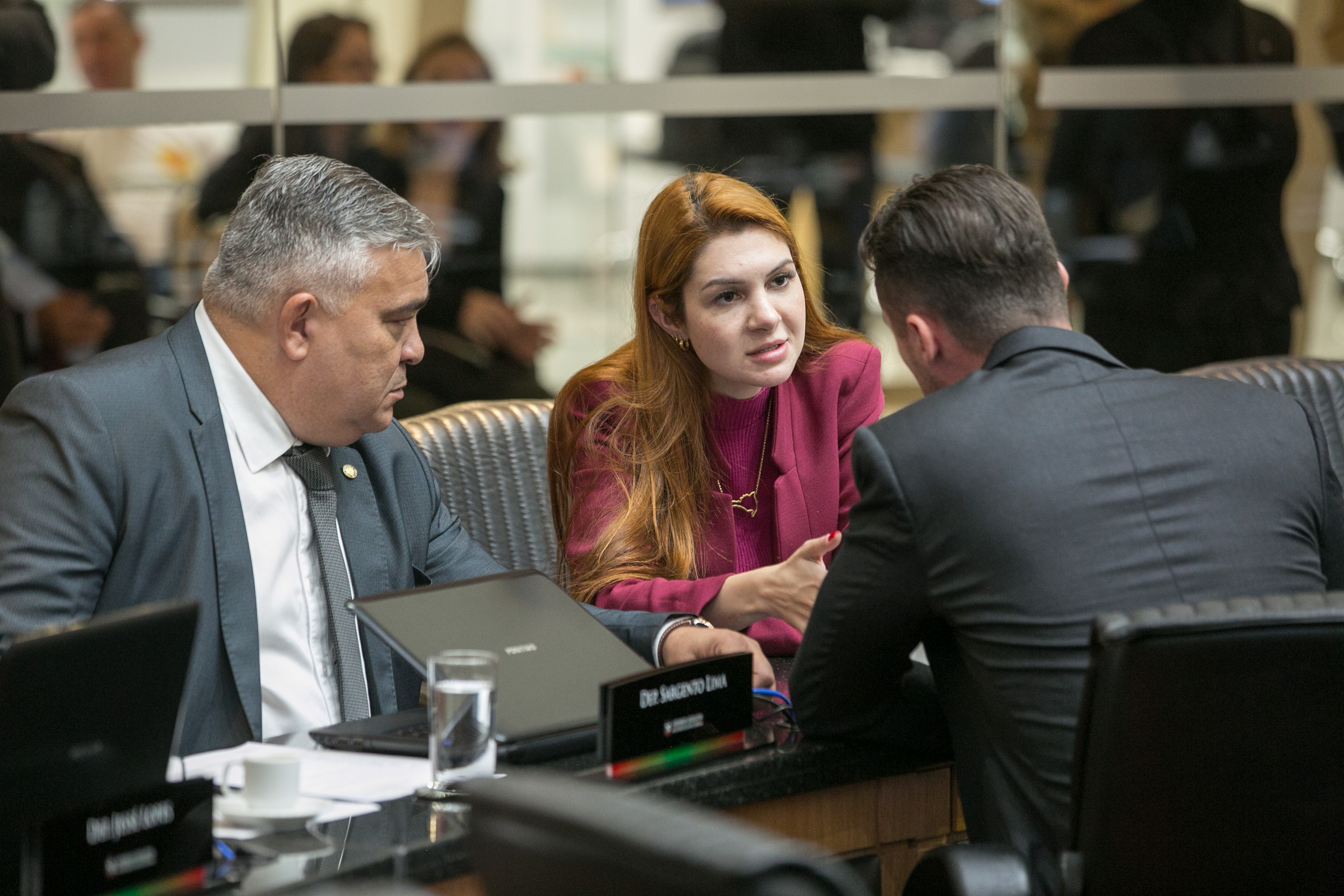 Deputado Sargento Lima (PL), Deputada Ana Campagnolo (PL) e Deputado Fernando Krelling (MDB)